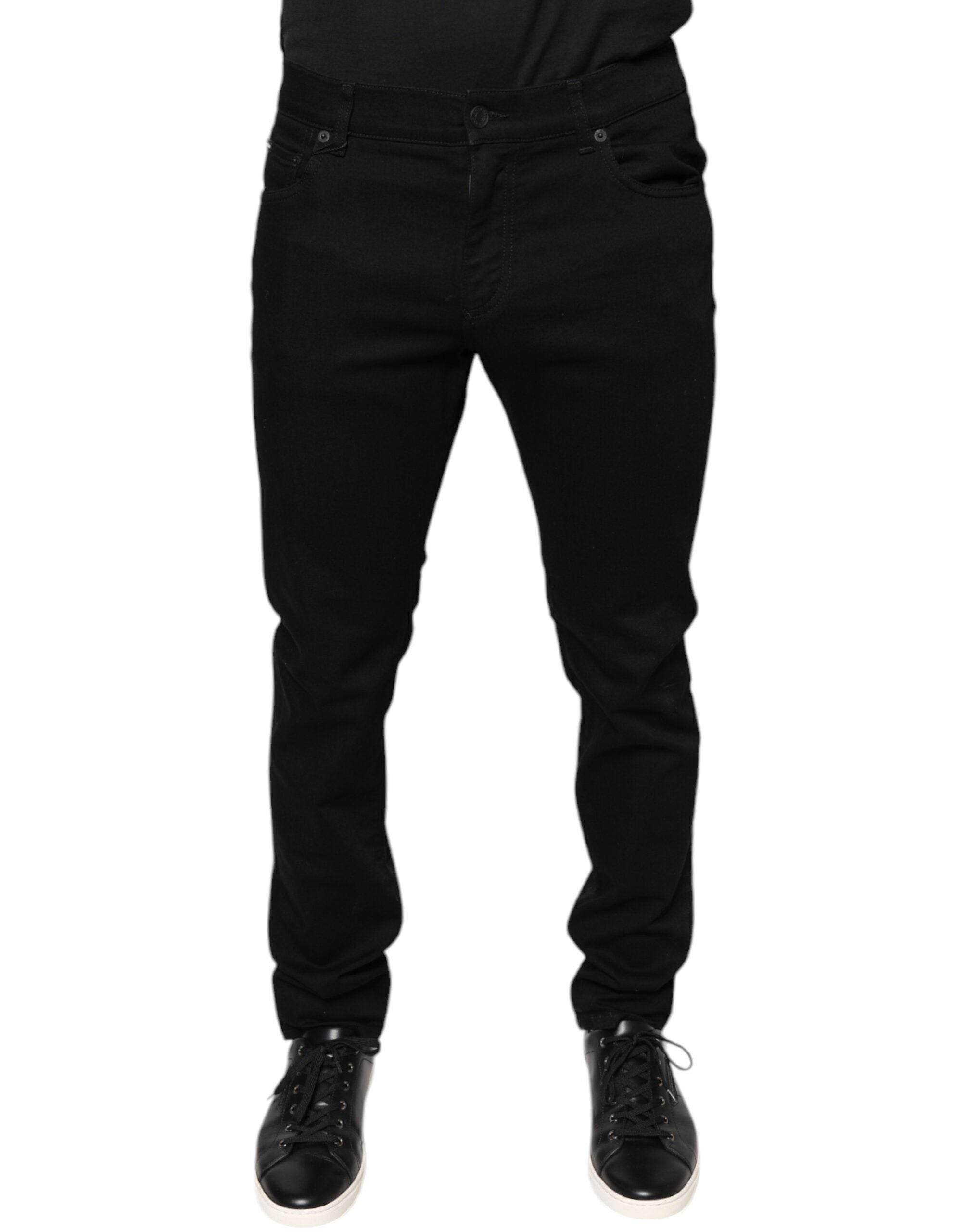Dolce & Gabbana Black Cotton Stretch Skinny Men Denim Jeans - Hilstor