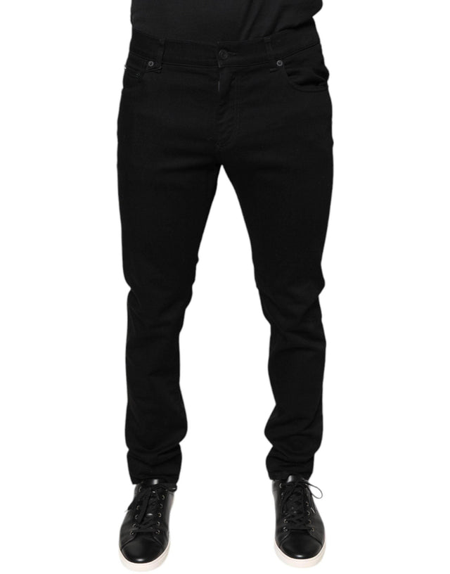 Dolce & Gabbana Black Cotton Stretch Skinny Men Denim Jeans - Hilstor