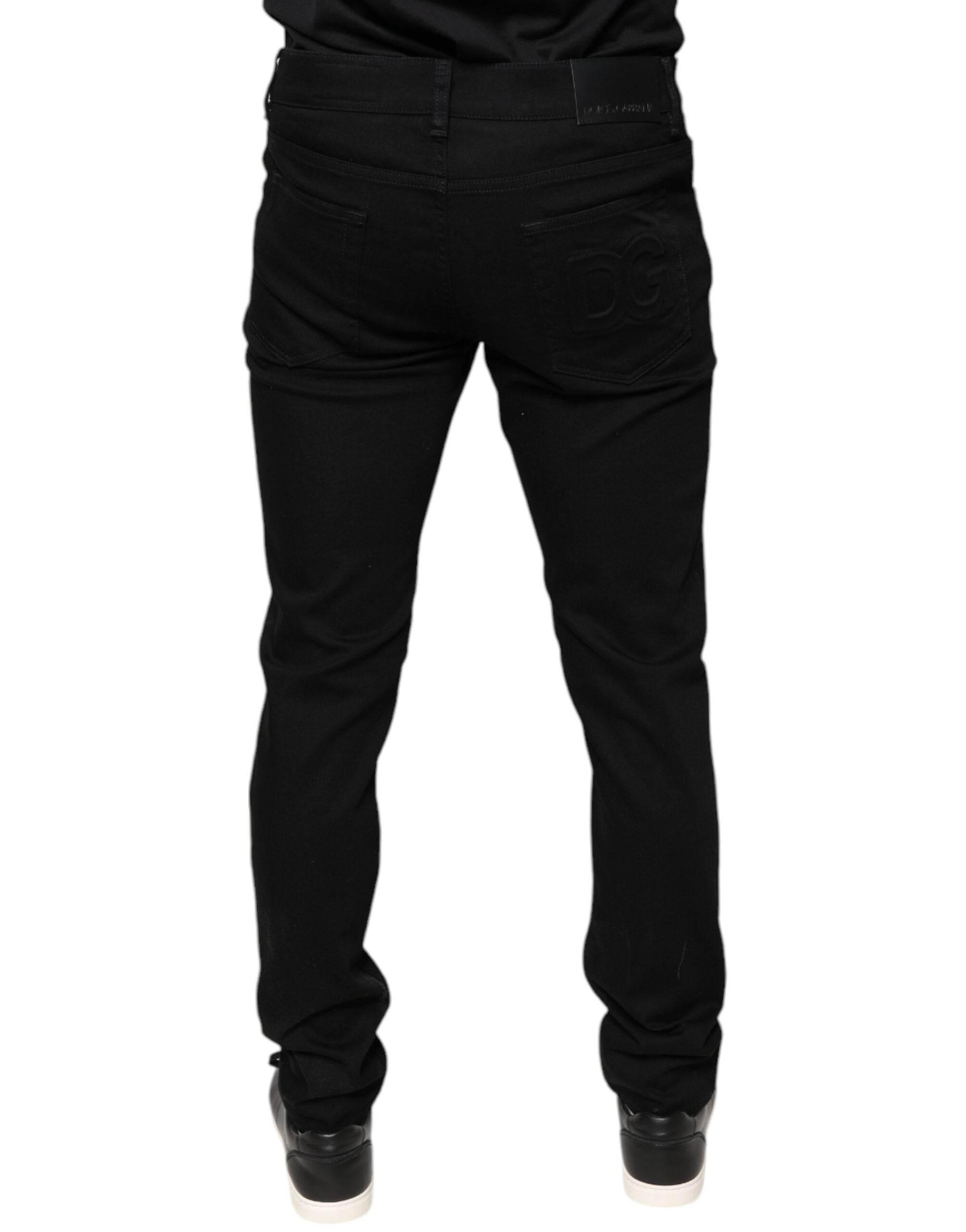Dolce & Gabbana Black Cotton Stretch Skinny Men Denim Jeans - Hilstor