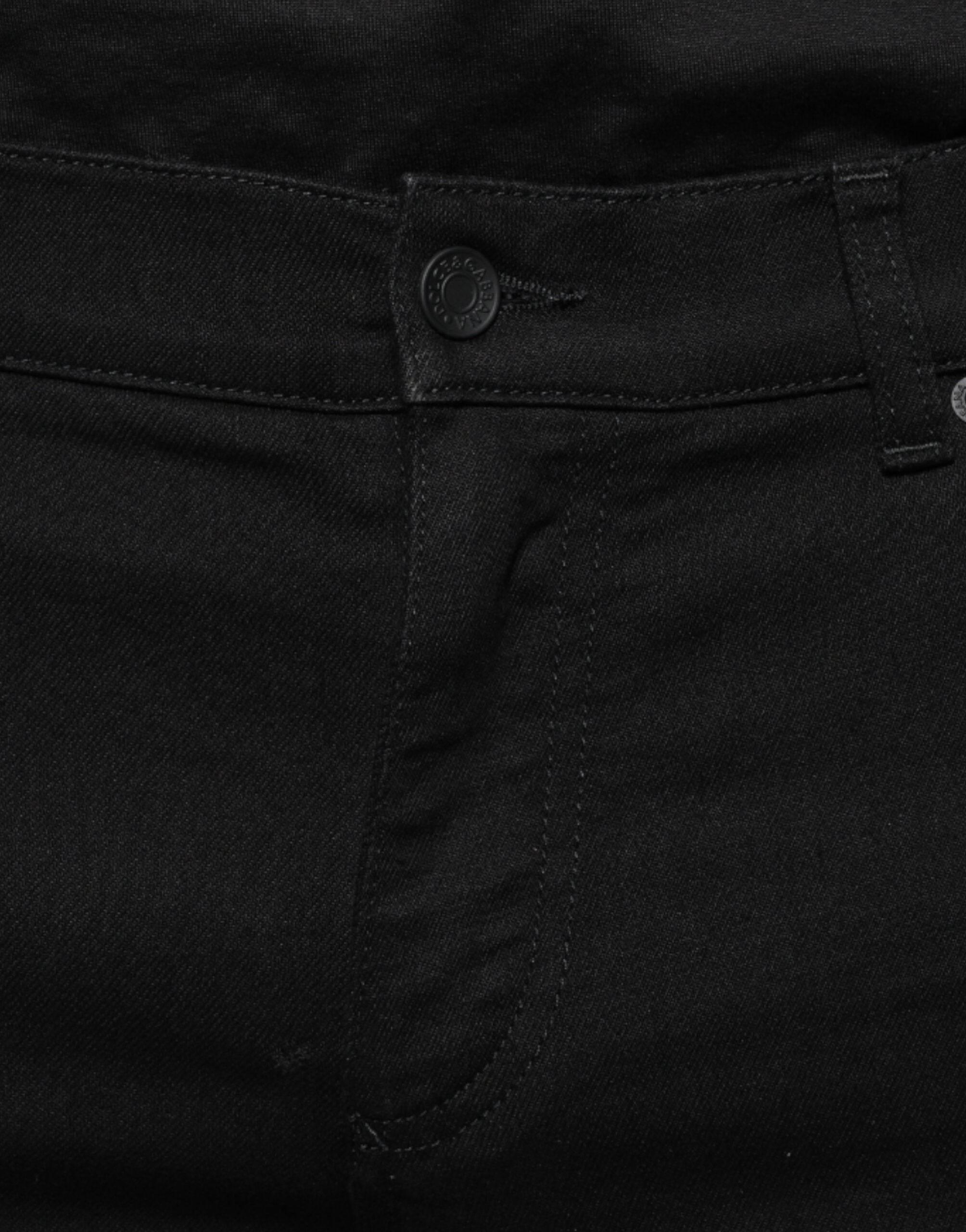 Dolce & Gabbana Black Cotton Stretch Skinny Men Denim Jeans - Hilstor