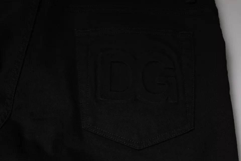 Dolce & Gabbana Black Cotton Stretch Skinny Men Denim Jeans - Hilstor