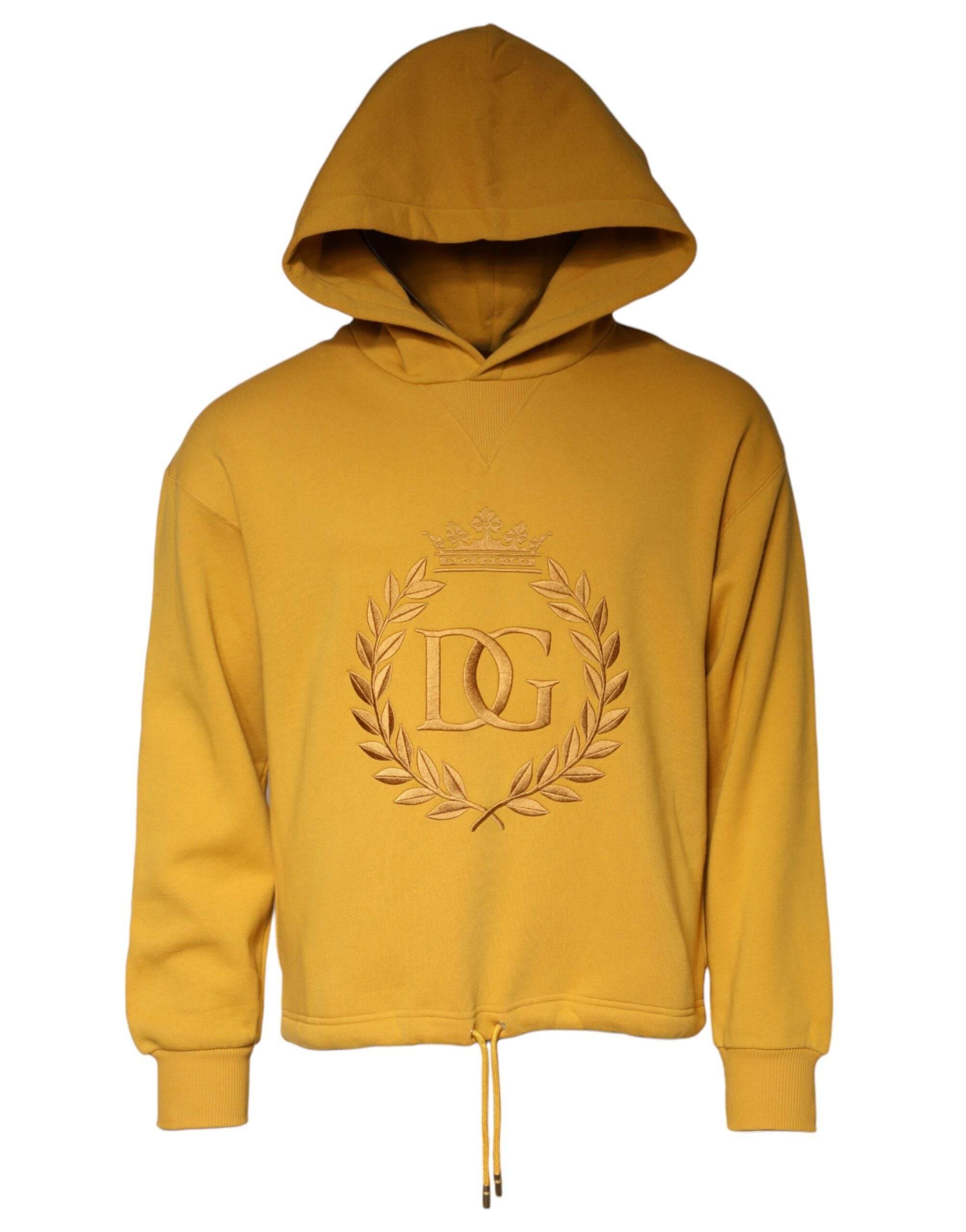 Dolce & Gabbana Mustard DG Hooded Men Sweatshirt Sweater - Hilstor