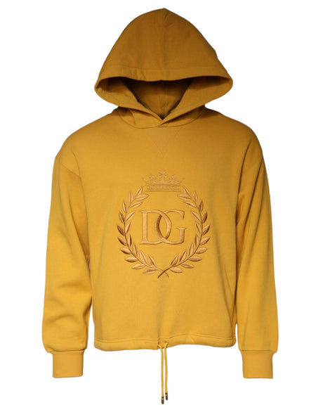 Dolce & Gabbana Mustard DG Hooded Men Sweatshirt Sweater - Hilstor