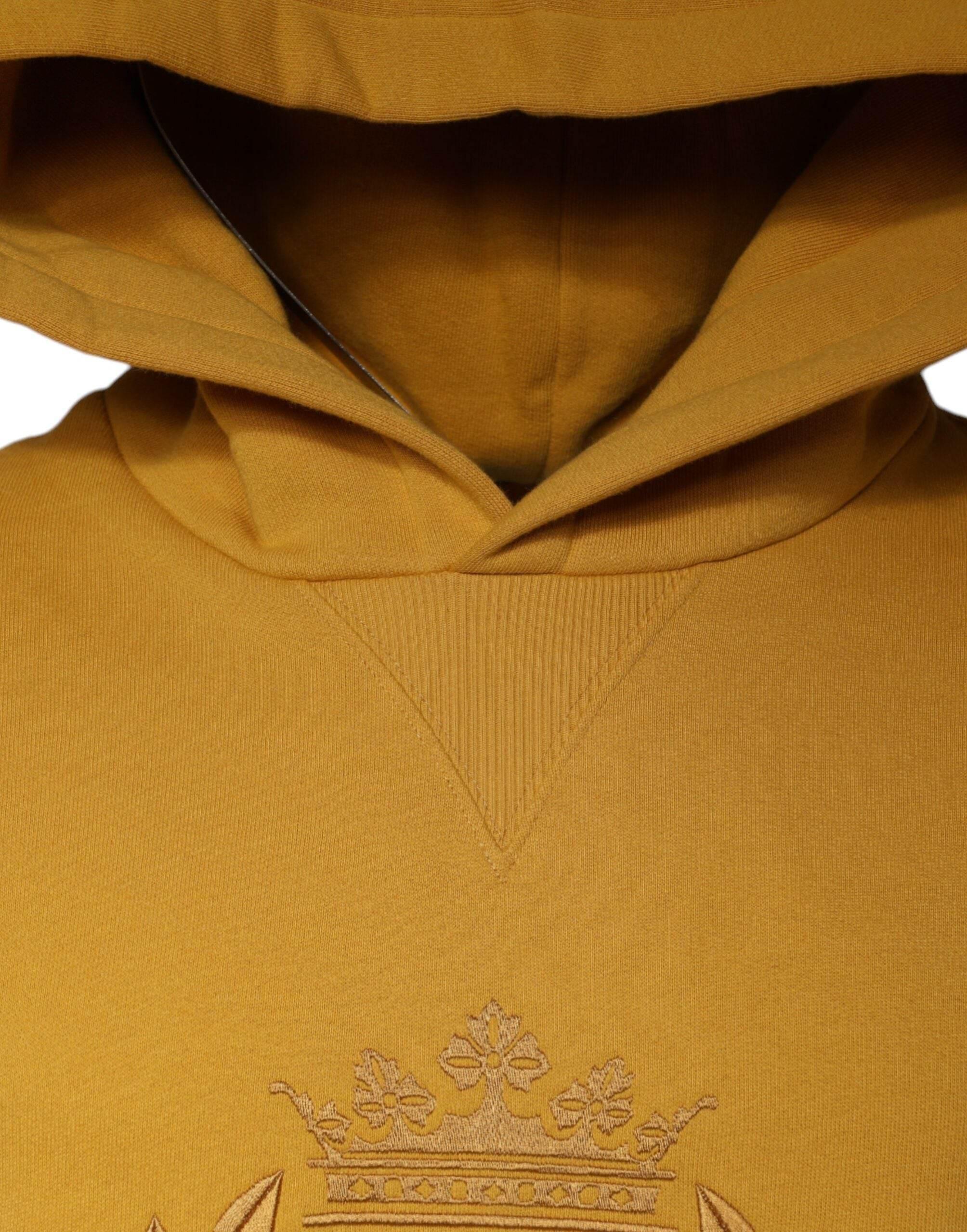 Dolce & Gabbana Mustard DG Hooded Men Sweatshirt Sweater - Hilstor
