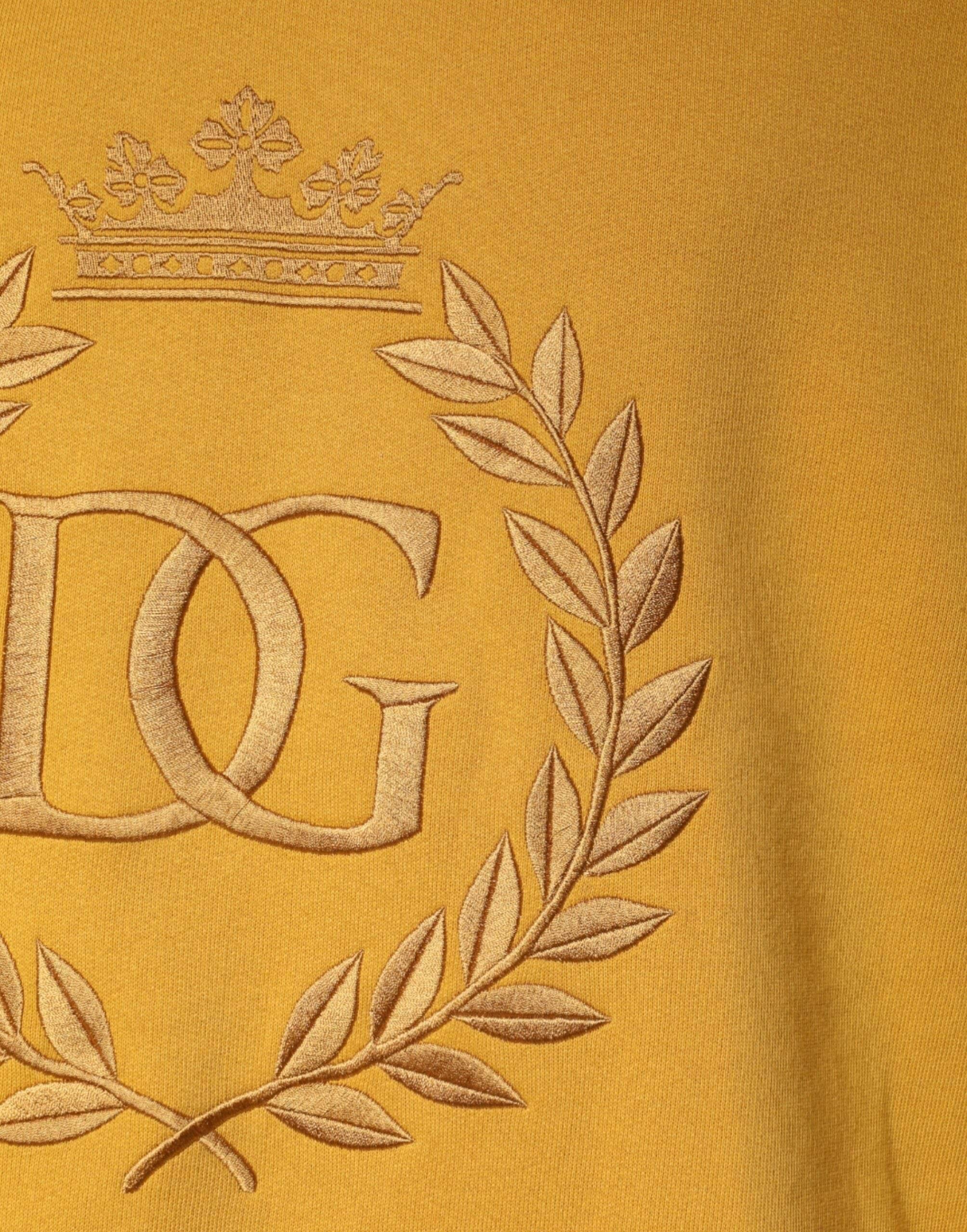 Dolce & Gabbana Mustard DG Hooded Men Sweatshirt Sweater - Hilstor