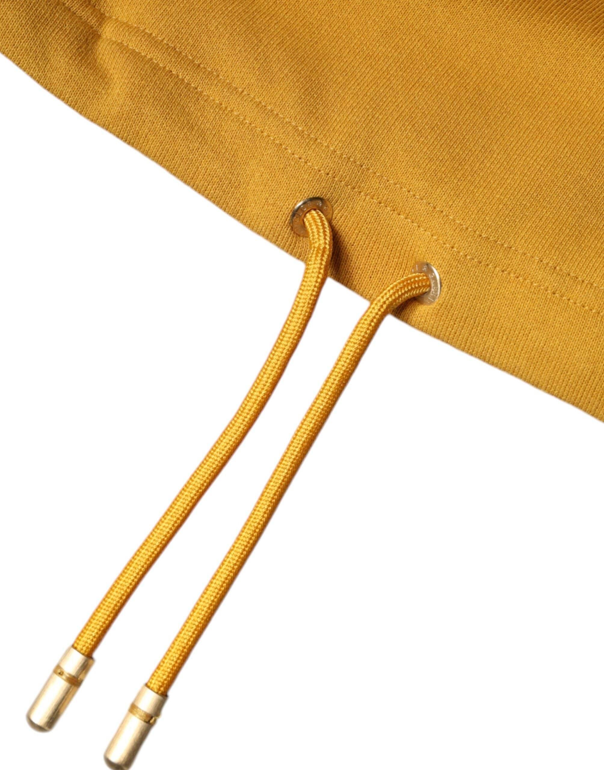 Dolce & Gabbana Mustard DG Hooded Men Sweatshirt Sweater - Hilstor