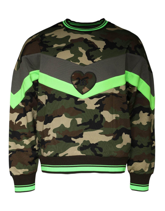 Dolce & Gabbana Multicolor Camouflage Sweatshirt Sweater - Hilstor