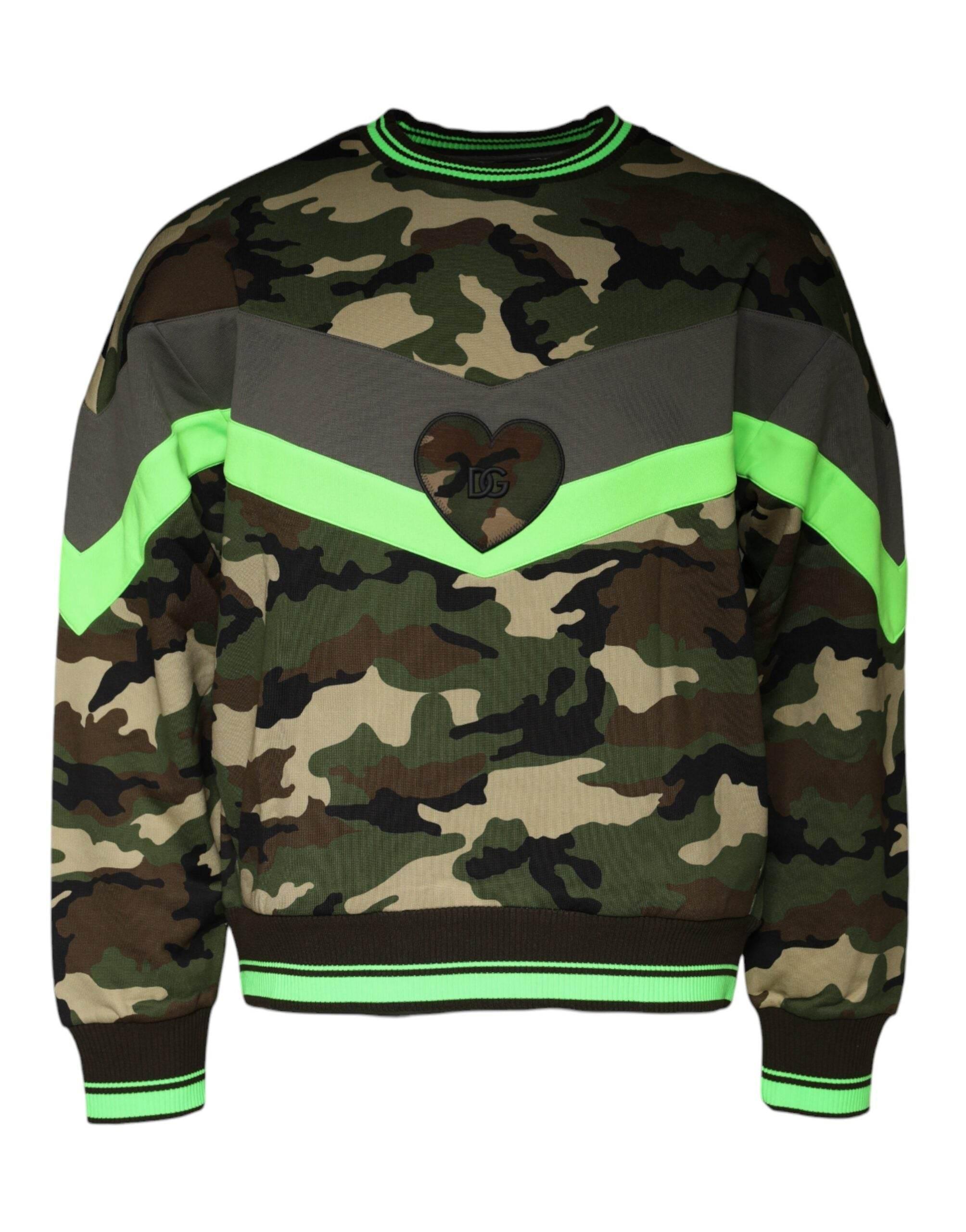 Dolce & Gabbana Multicolor Camouflage Sweatshirt Sweater - Hilstor