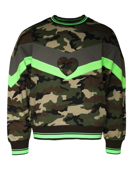 Dolce & Gabbana Multicolor Camouflage Sweatshirt Sweater - Hilstor