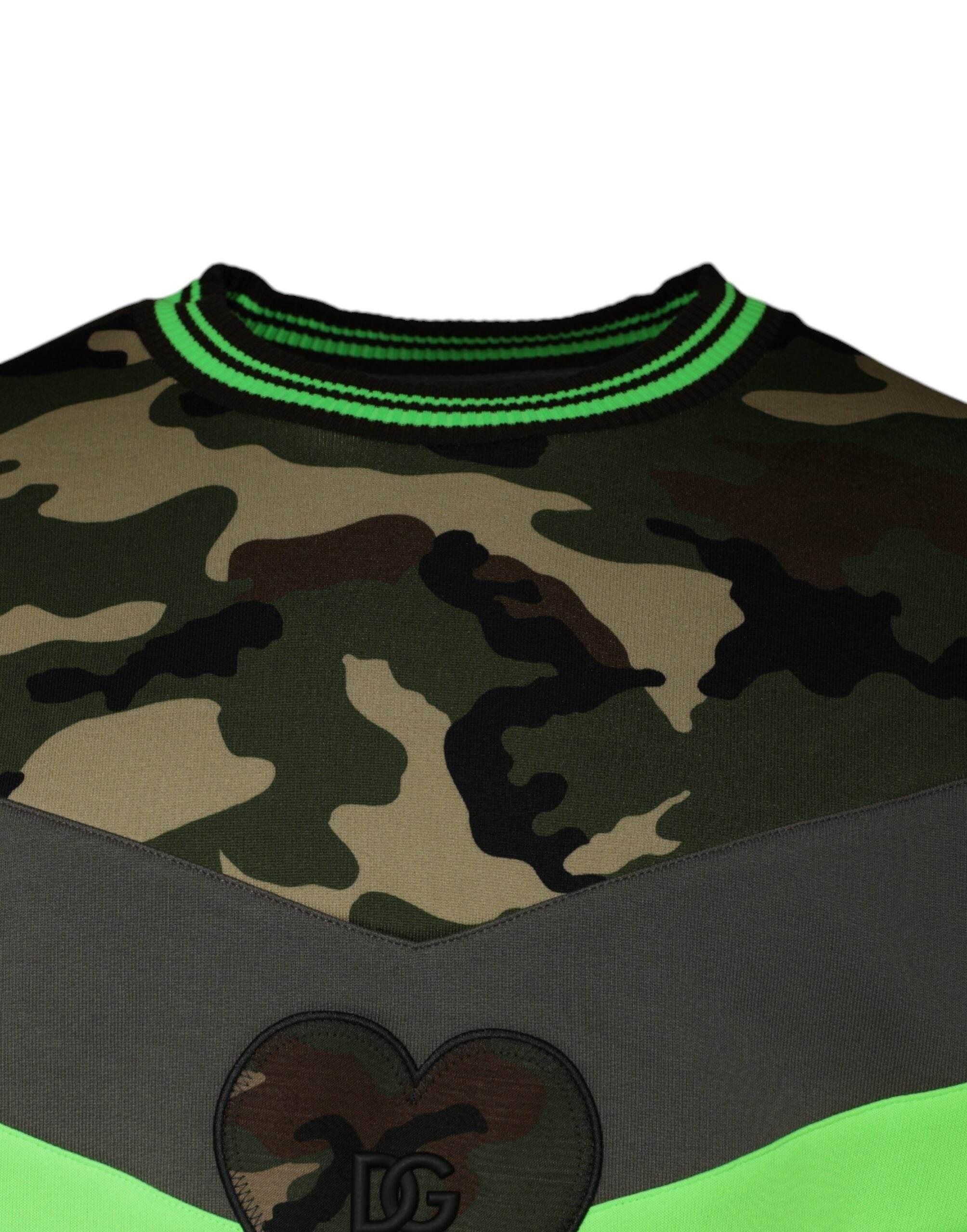 Dolce & Gabbana Multicolor Camouflage Sweatshirt Sweater - Hilstor