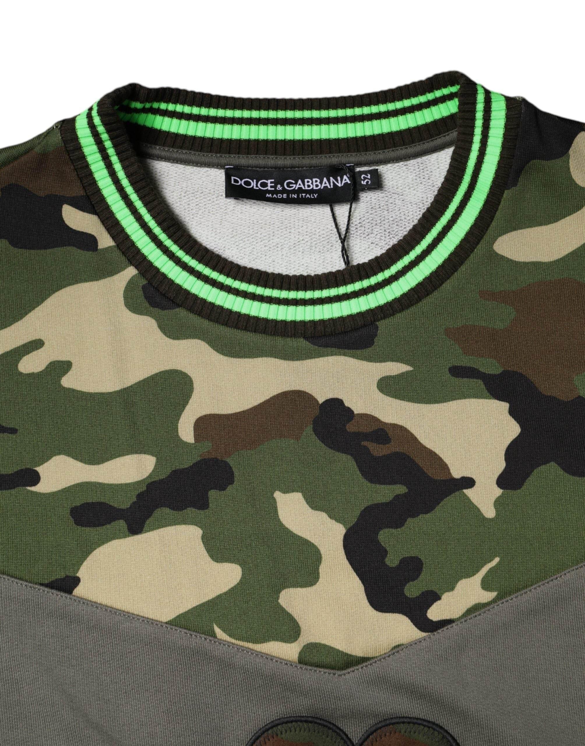 Dolce & Gabbana Multicolor Camouflage Sweatshirt Sweater - Hilstor
