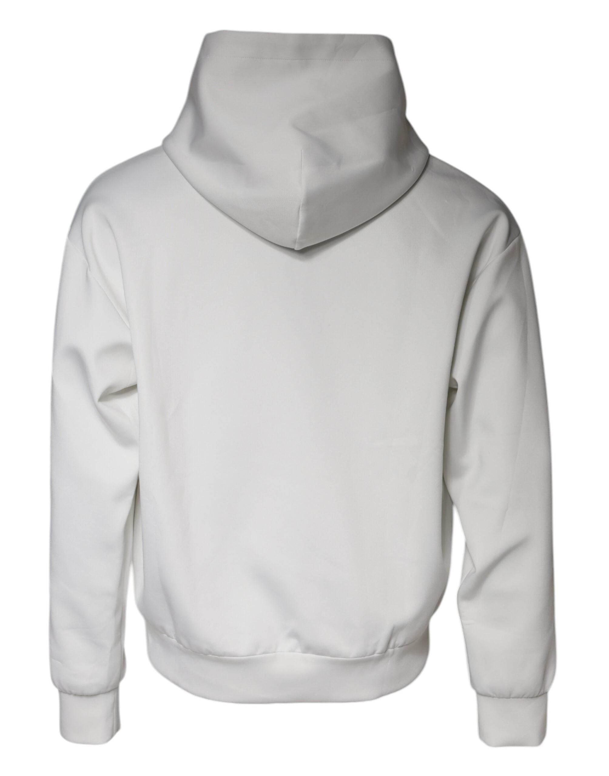 Dolce & Gabbana White D&G Logo Hooded Men Sweatshirt Sweater - Hilstor