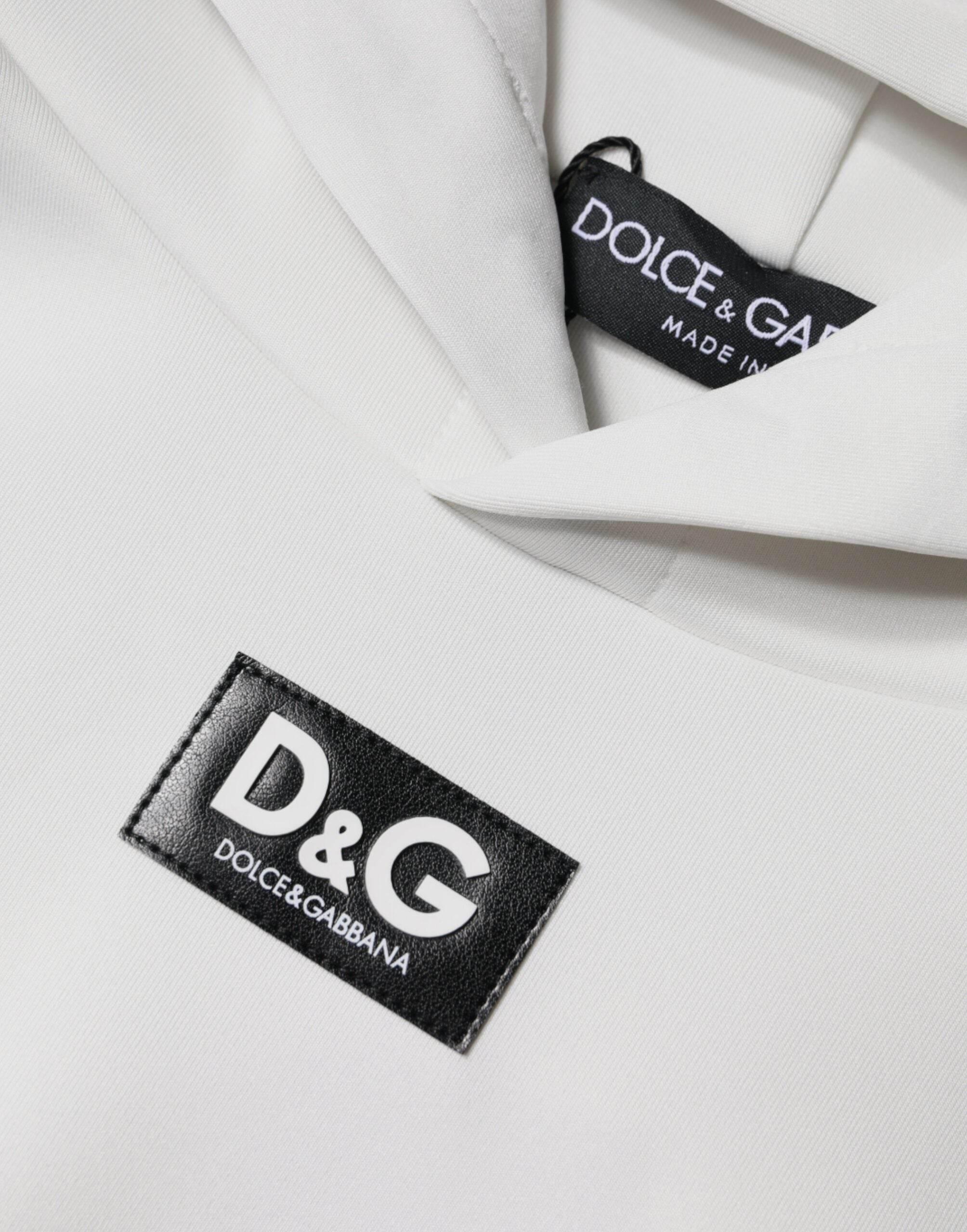 Dolce & Gabbana White D&G Logo Hooded Men Sweatshirt Sweater - Hilstor
