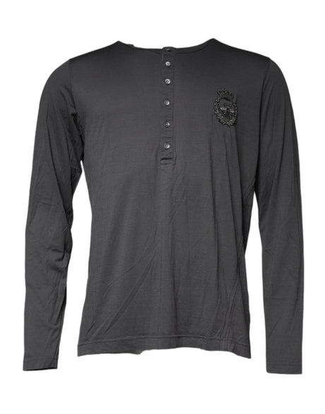 Dolce & Gabbana Gray Crown Bee Embroidery Pullover Sweater - Hilstor