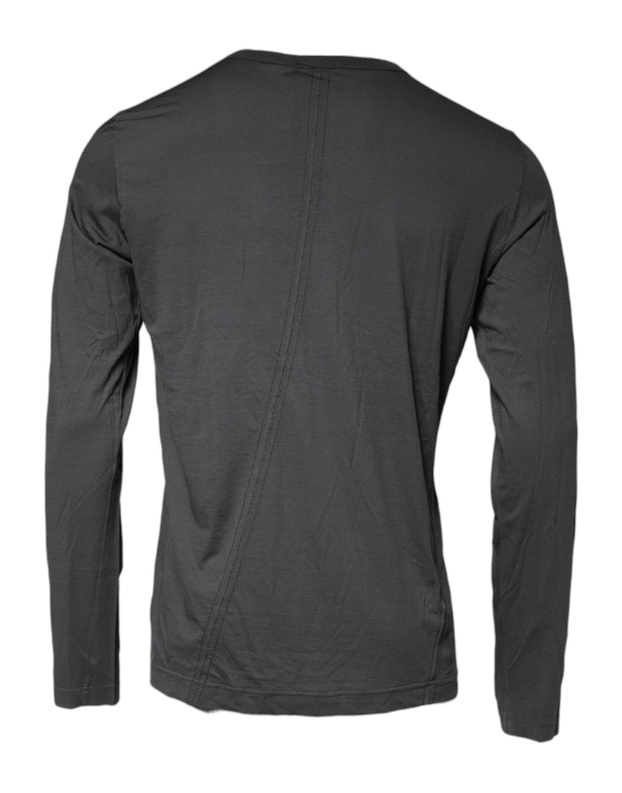 Dolce & Gabbana Gray Crown Bee Embroidery Pullover Sweater - Hilstor