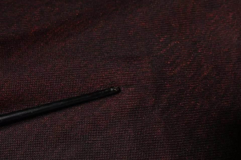 Dolce & Gabbana Maroon Polyester Crew Neck Pullover Sweater - Hilstor