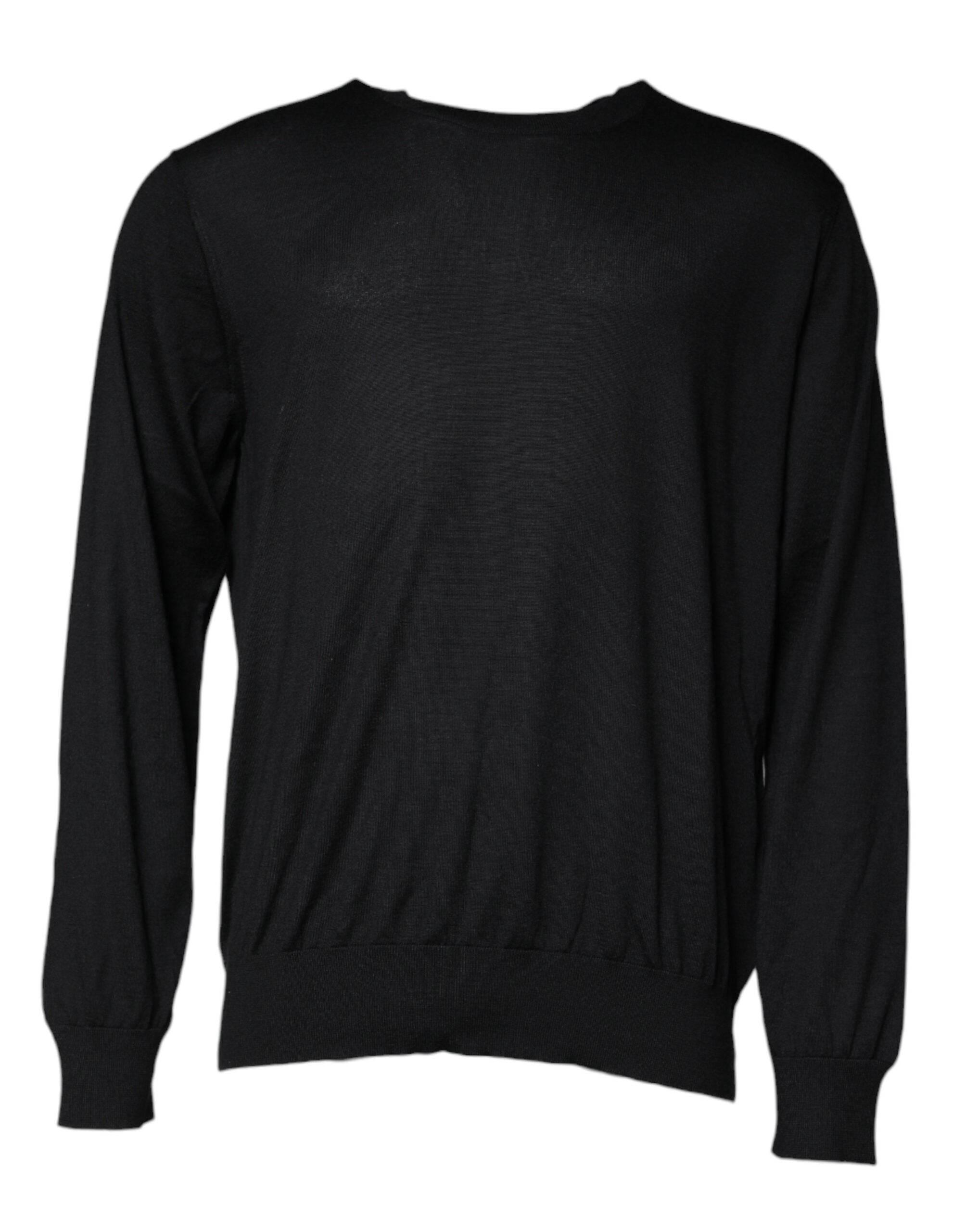 Dolce & Gabbana Black Cashmere Crew Neck Pullover Sweater - Hilstor