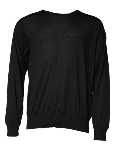 Dolce & Gabbana Black Cashmere Crew Neck Pullover Sweater - Hilstor