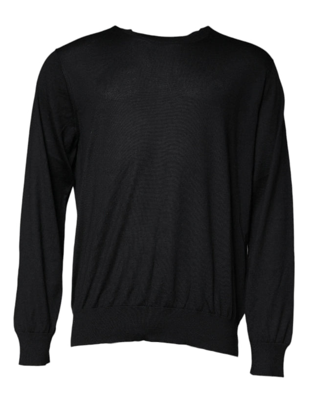 Dolce & Gabbana Black Cashmere Crew Neck Pullover Sweater - Hilstor