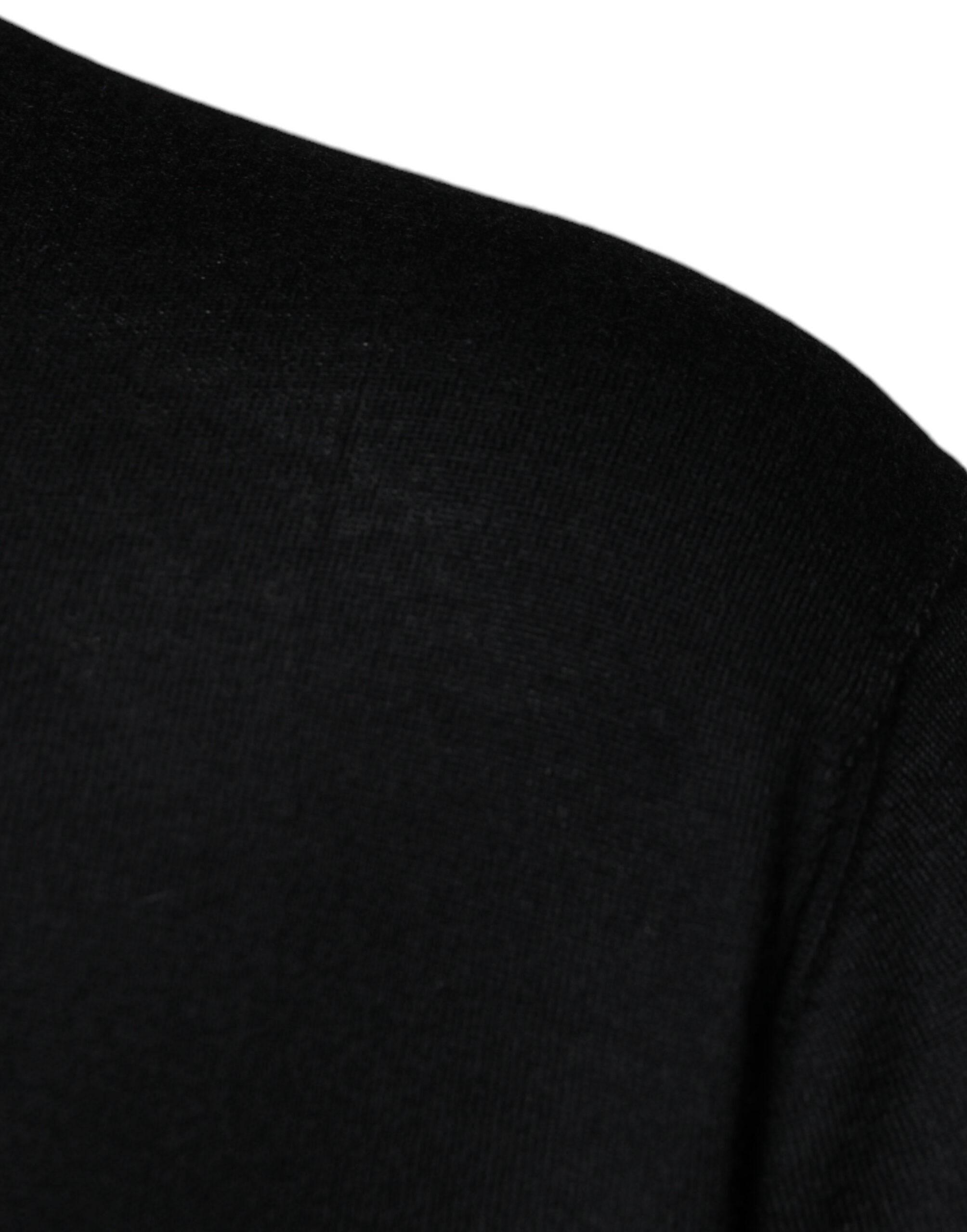 Dolce & Gabbana Black Cashmere Crew Neck Pullover Sweater - Hilstor