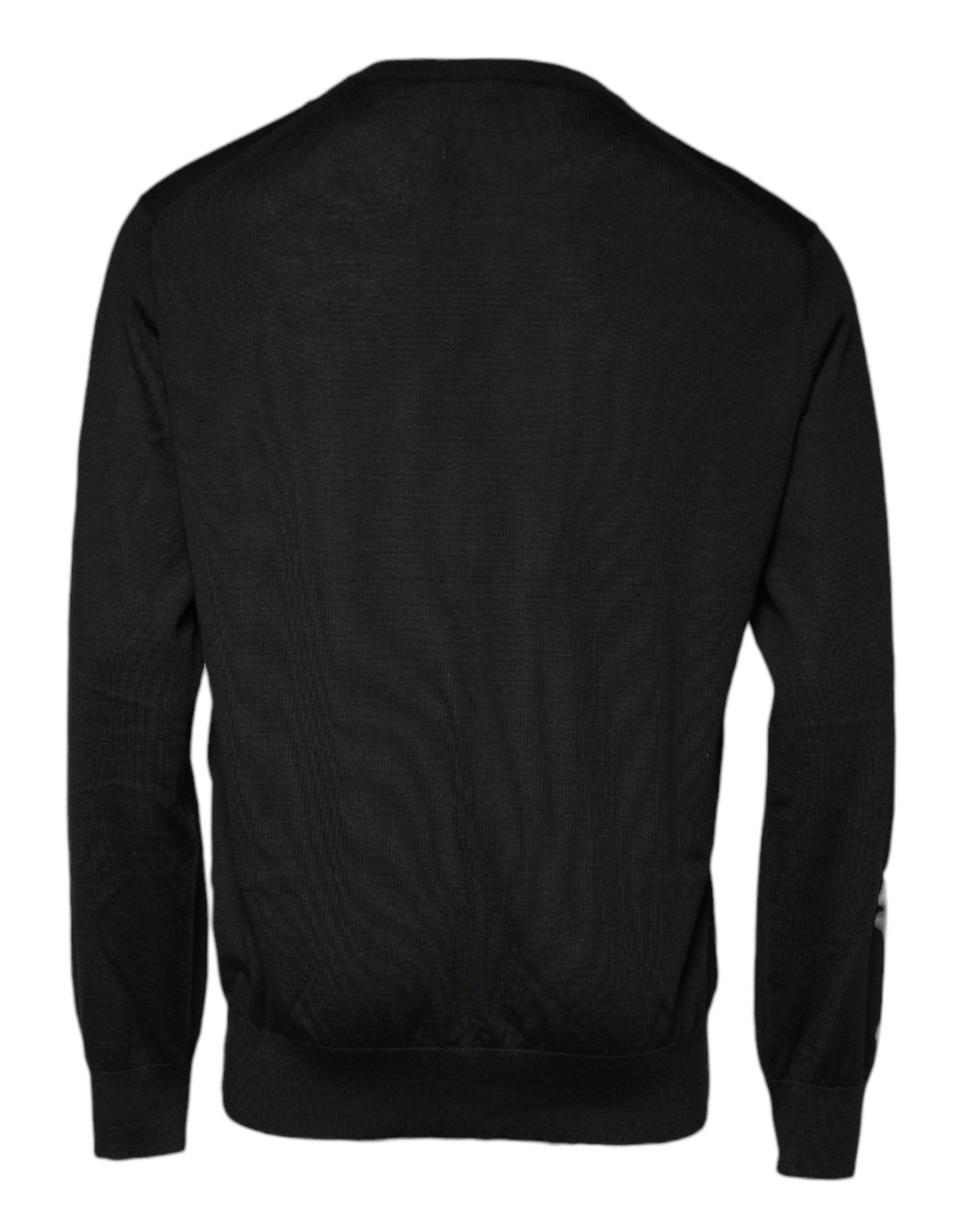 Dolce & Gabbana Black Cashmere Crew Neck Pullover Sweater - Hilstor