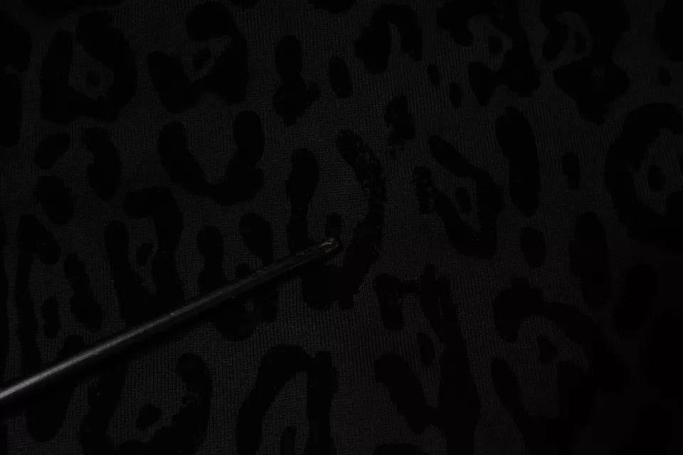 Dolce & Gabbana Black Leopard Cotton Hooded Full Zip Sweater - Hilstor