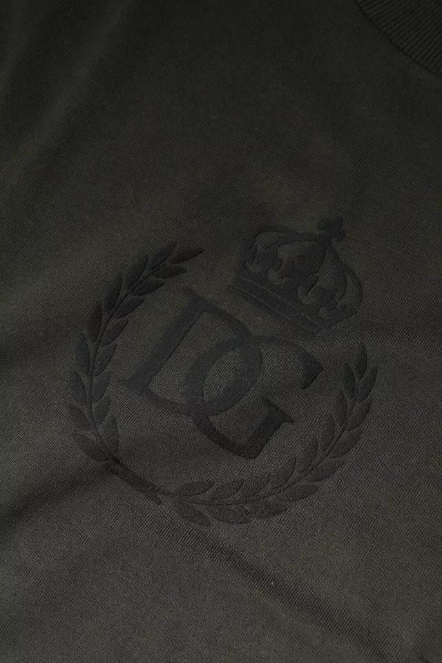 Dolce & Gabbana Army Green Crown Cotton Sweatshirt Sweater - Hilstor