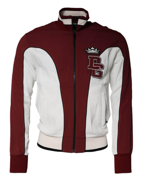Dolce & Gabbana Red White Logo Full Zip Sweatshirt Sweater - Hilstor