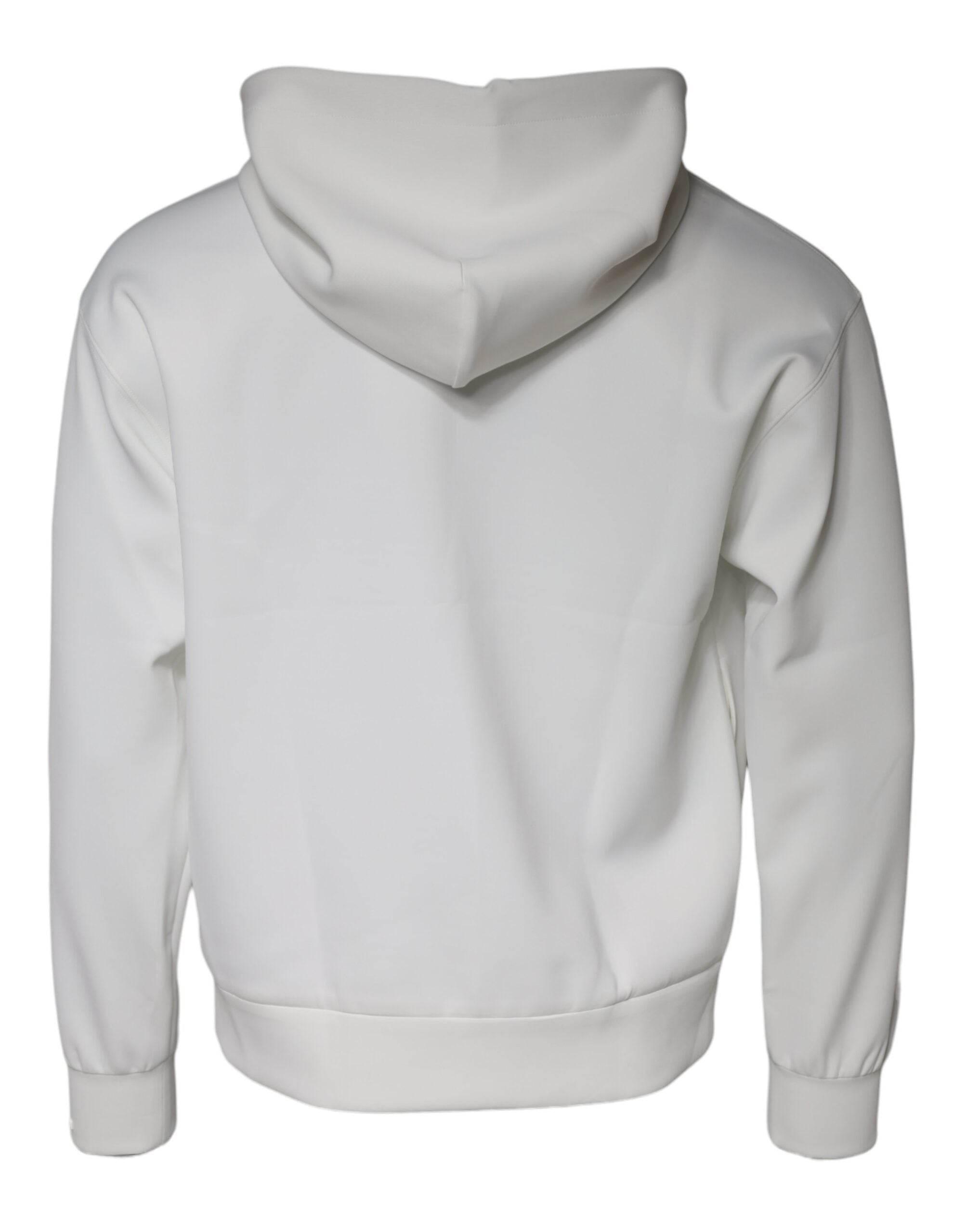 Dolce & Gabbana White DG Logo Hooded Men Sweatshirt Sweater - Hilstor