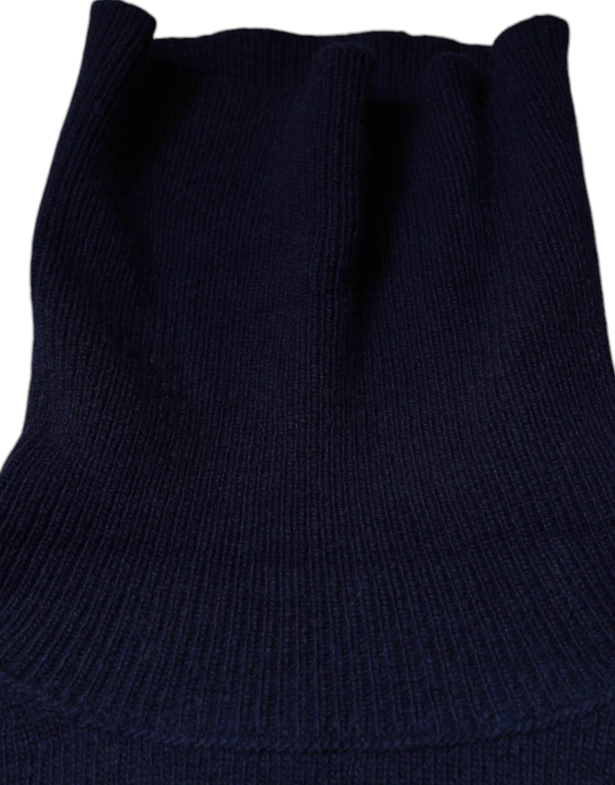 Dolce & Gabbana Blue Wool Knit Turtleneck Pullover Sweater - Hilstor