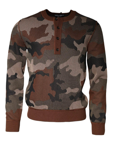Dolce & Gabbana Multicolor Camouflage Men Pullover Sweater - Hilstor