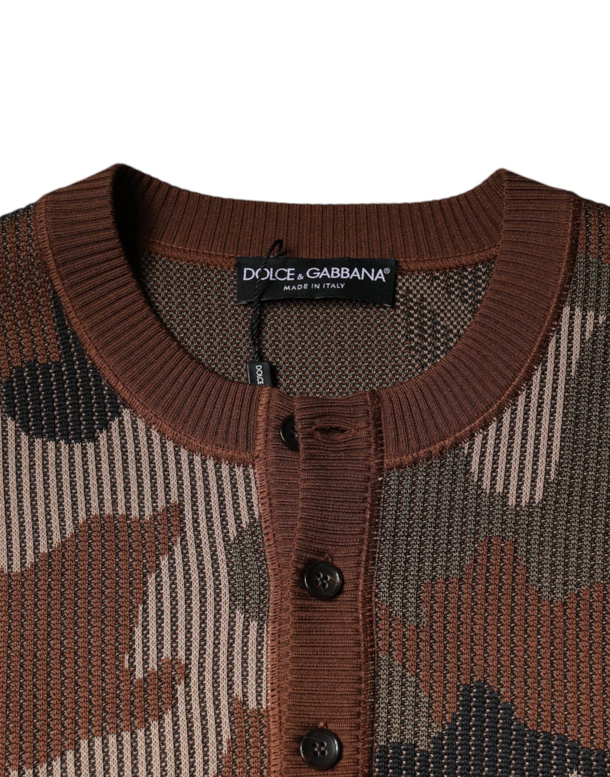 Dolce & Gabbana Multicolor Camouflage Men Pullover Sweater - Hilstor