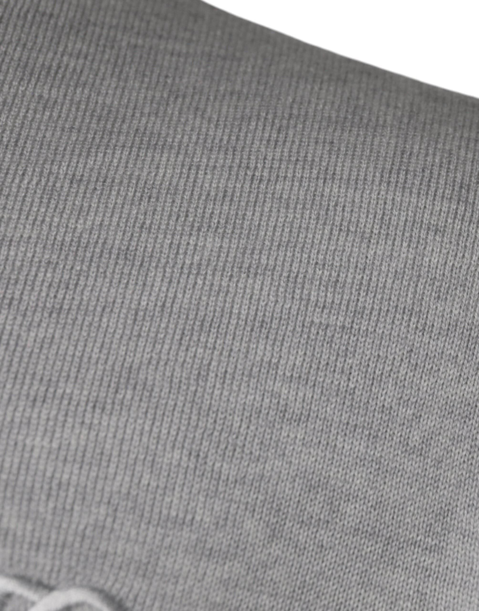 Dolce & Gabbana Light Gray Wool Crew Neck Pullover Sweater - Hilstor