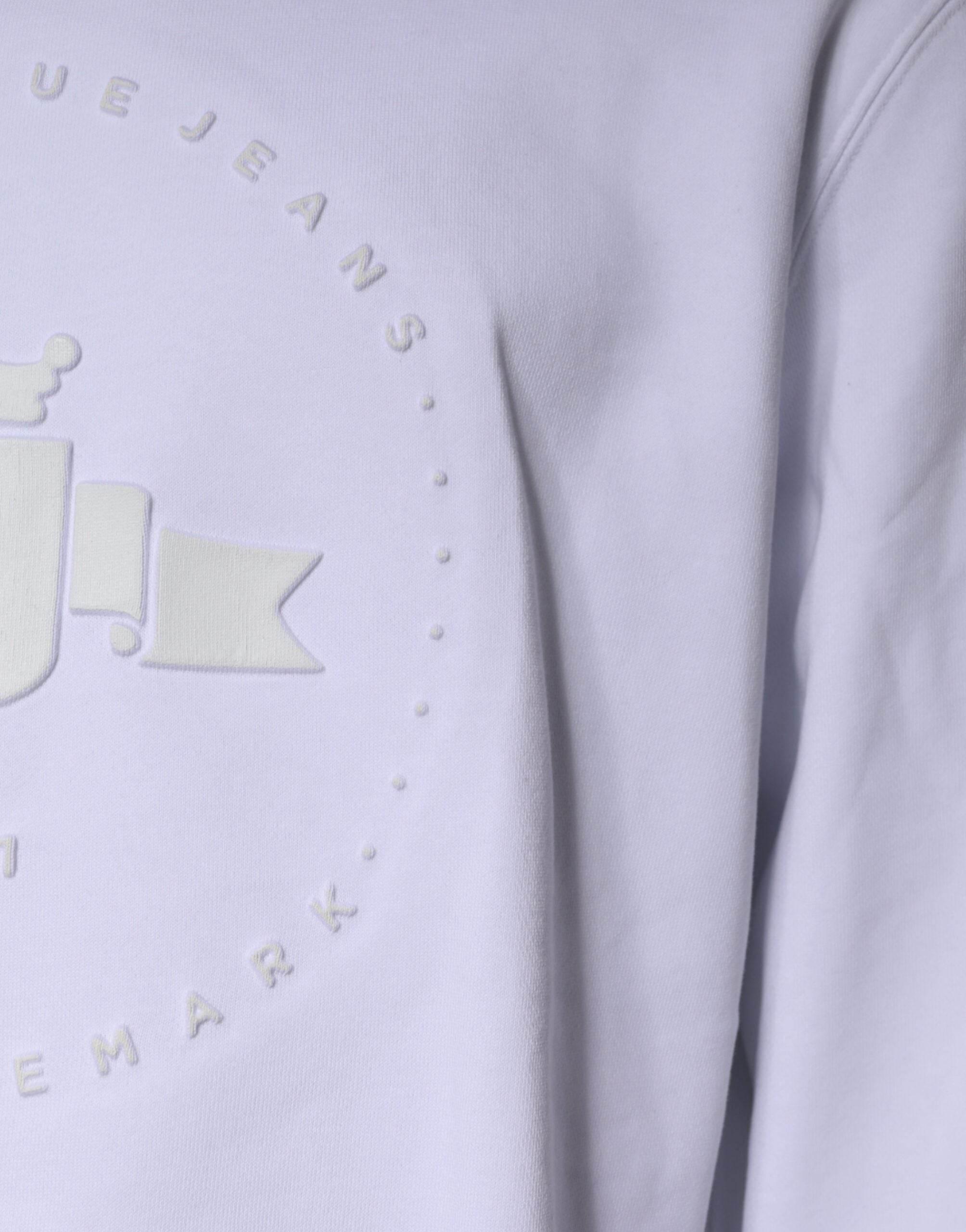 Replay White Embossed Logo Crew Neck Men Sweatshirt Sweater - Hilstor