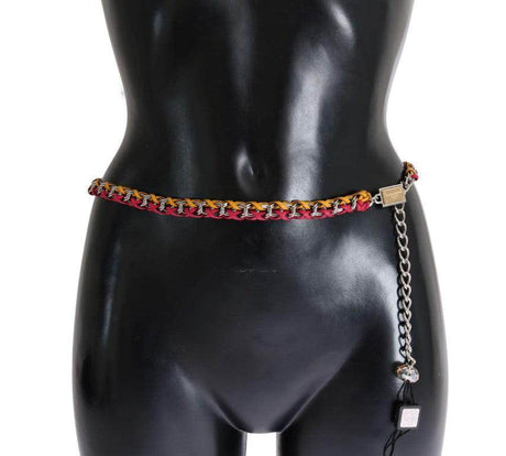 Dolce & Gabbana Elegant Multicolor Crystal-Embellished Belt - Hilstor