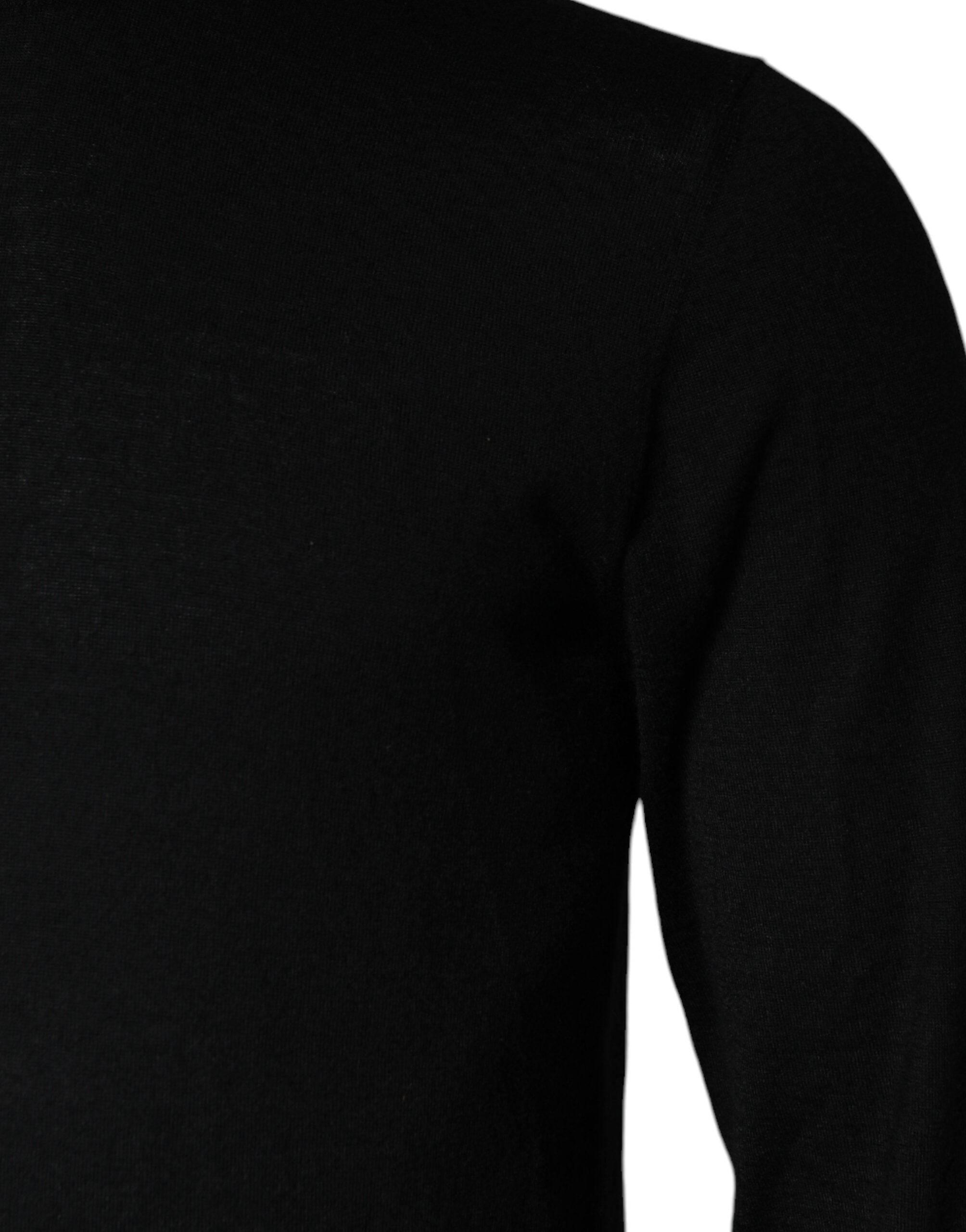 Dolce & Gabbana Black Long Sleeve Turtleneck Pullover Sweater - Hilstor