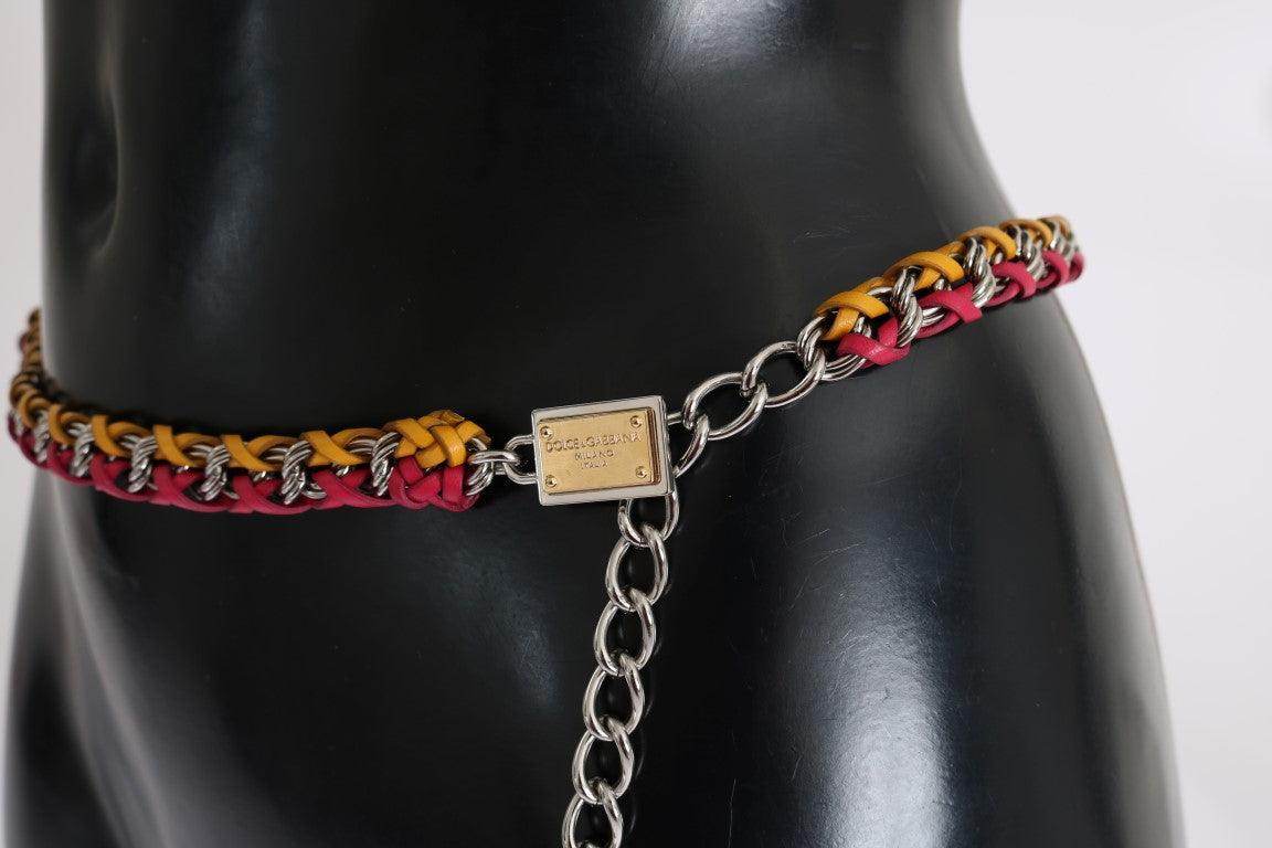 Dolce & Gabbana Elegant Multicolor Crystal-Embellished Belt - Hilstor