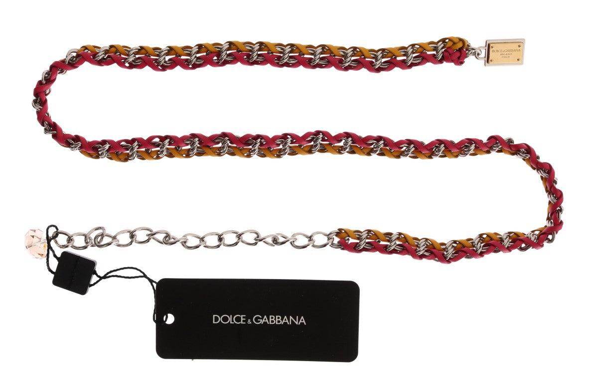 Dolce & Gabbana Elegant Multicolor Crystal-Embellished Belt - Hilstor