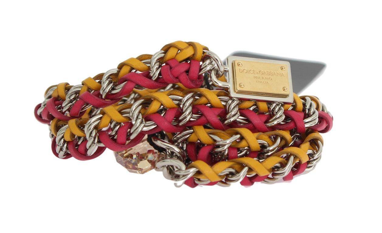 Dolce & Gabbana Elegant Multicolor Crystal-Embellished Belt - Hilstor