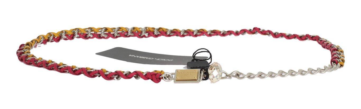 Dolce & Gabbana Elegant Multicolor Crystal-Embellished Belt - Hilstor