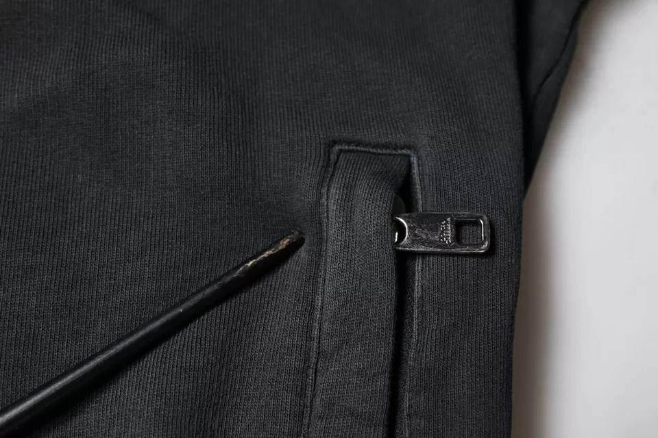 Dolce & Gabbana Black Logo Plaque Hooded Full Zip Sweater - Hilstor