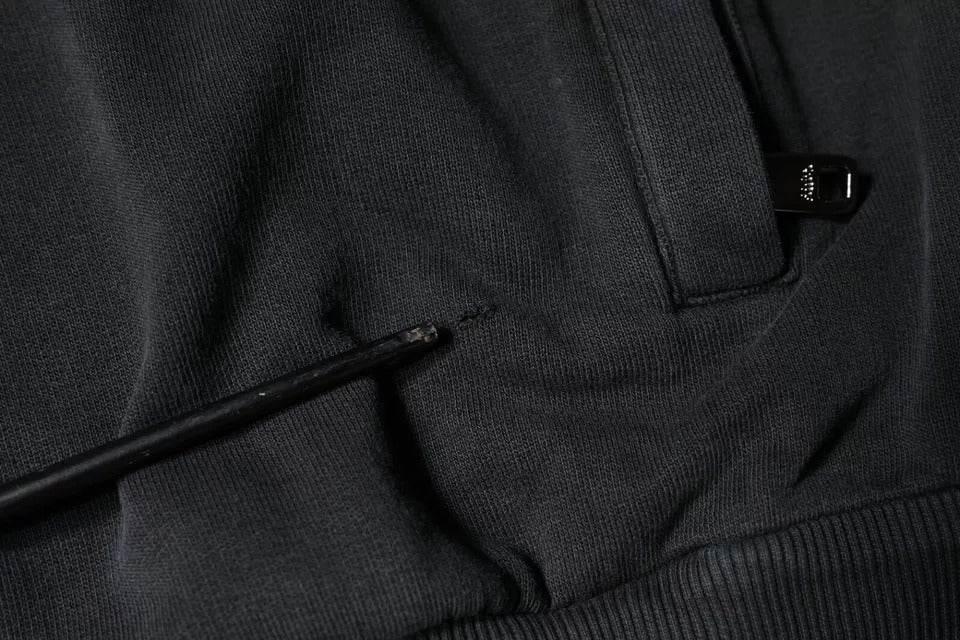 Dolce & Gabbana Black Logo Plaque Hooded Full Zip Sweater - Hilstor