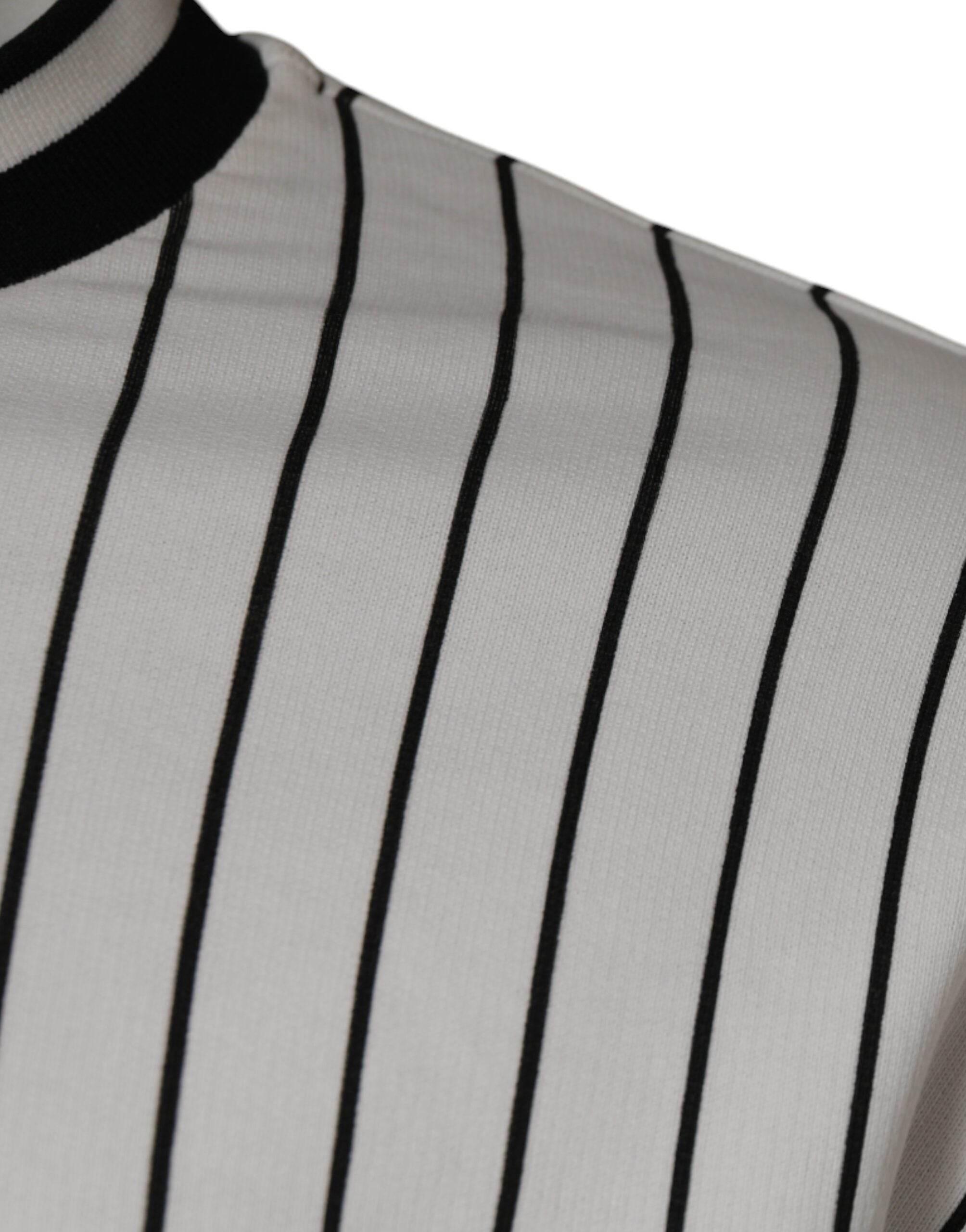 Dolce & Gabbana Black White Stripes Logo Sweatshirt Sweater - Hilstor