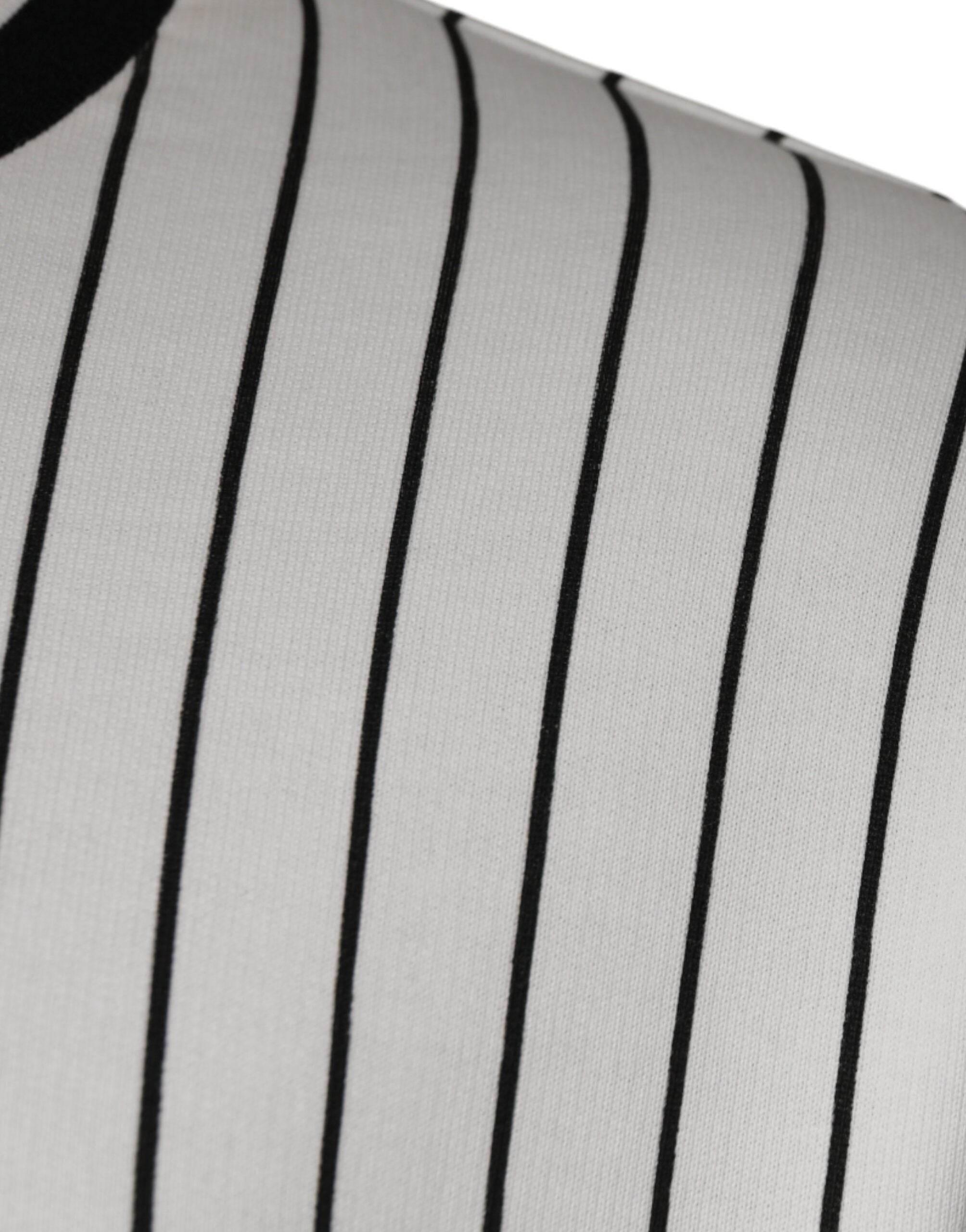 Dolce & Gabbana Black White Stripes Logo Sweatshirt Sweater - Hilstor