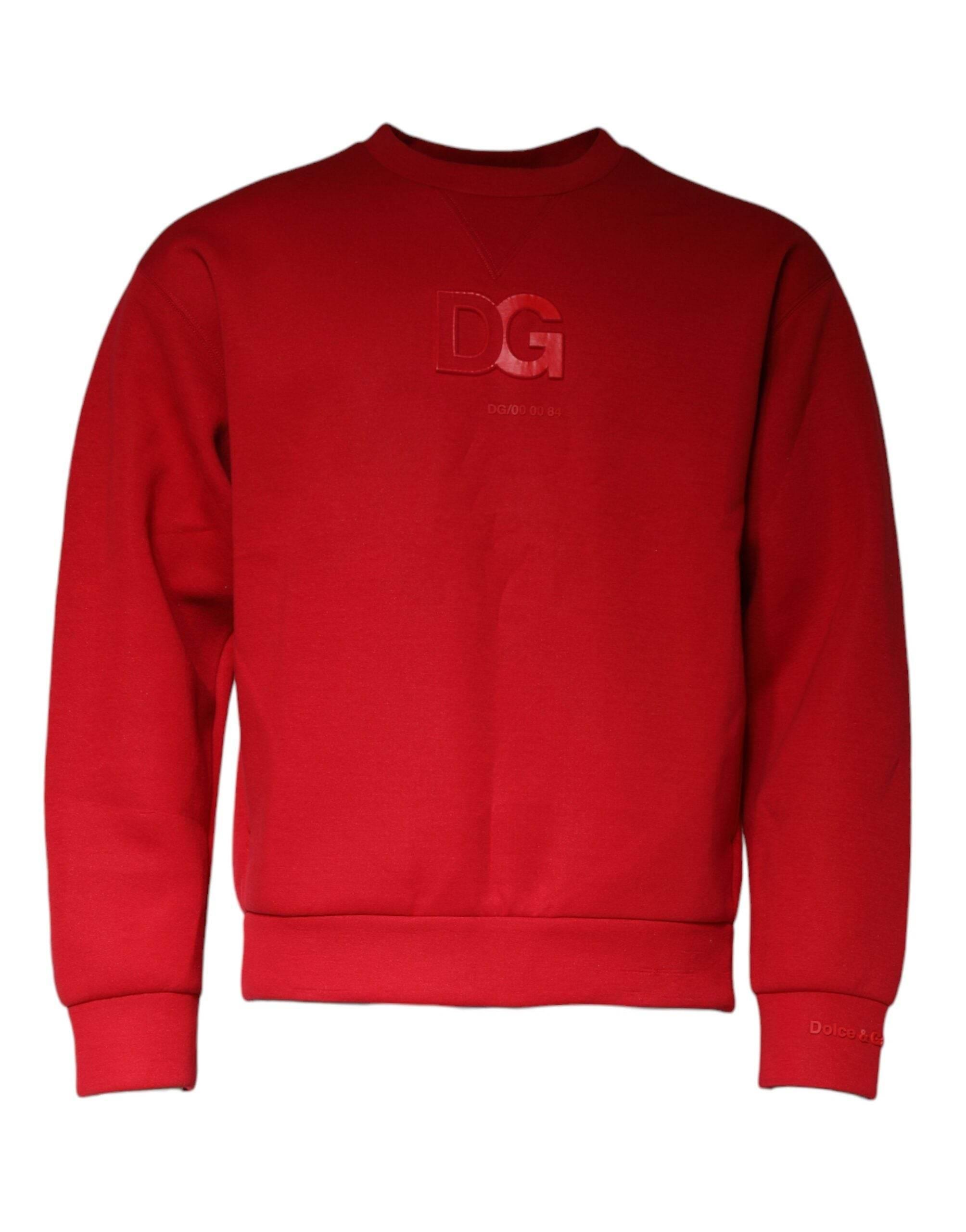 Dolce & Gabbana Maroon DG Logo Cotton Sweatshirt Sweater - Hilstor