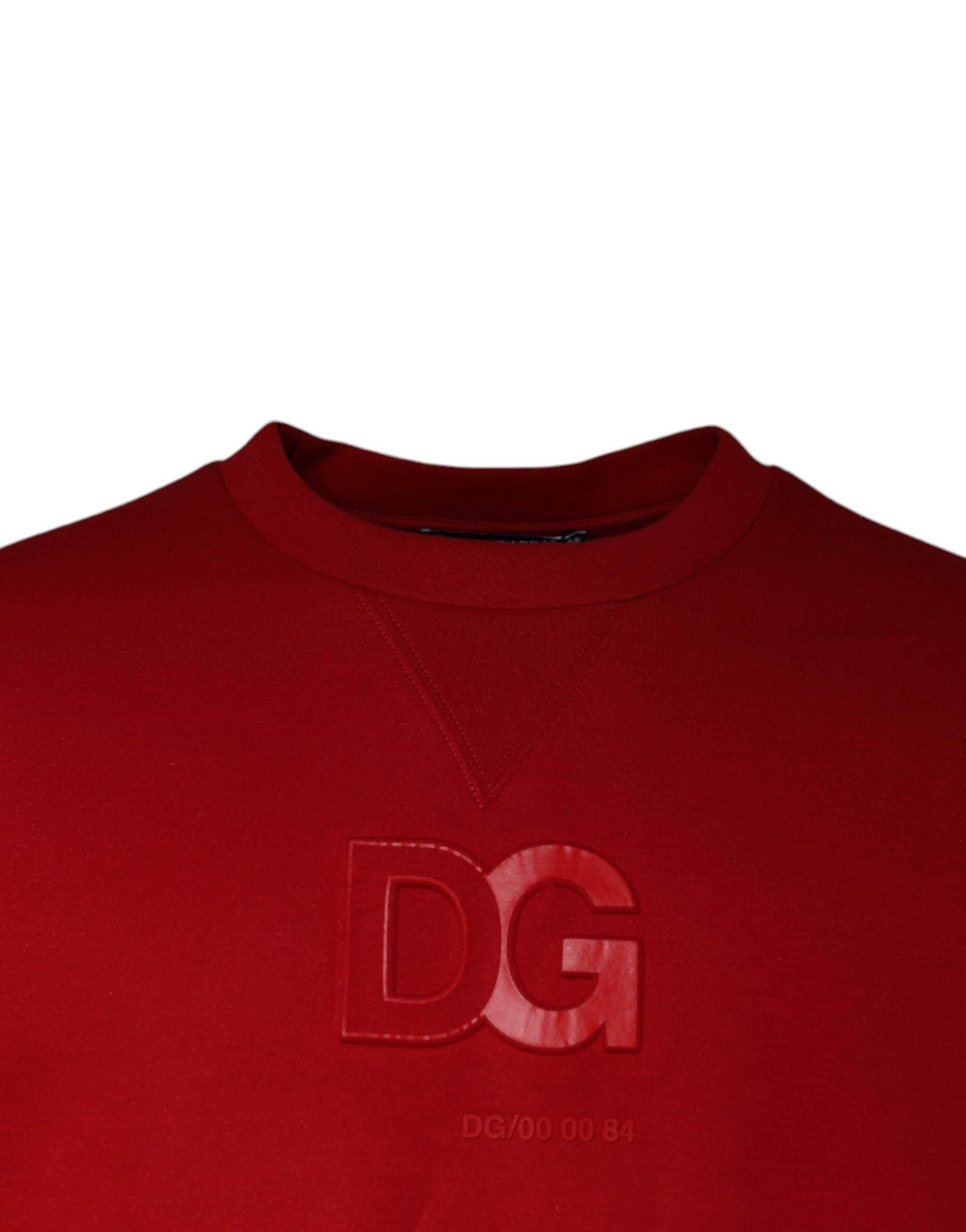 Dolce & Gabbana Maroon DG Logo Cotton Sweatshirt Sweater - Hilstor