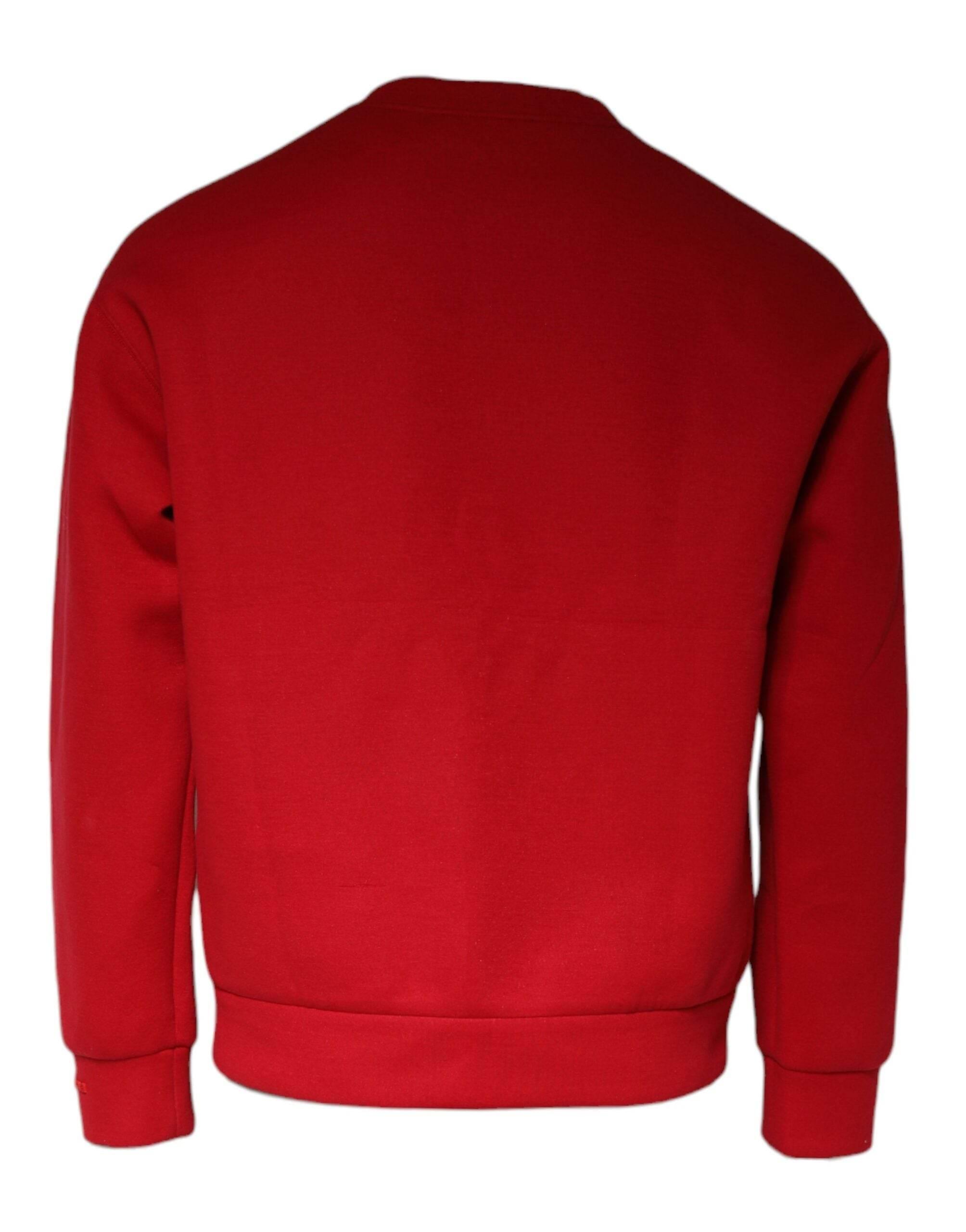 Dolce & Gabbana Maroon DG Logo Cotton Sweatshirt Sweater - Hilstor
