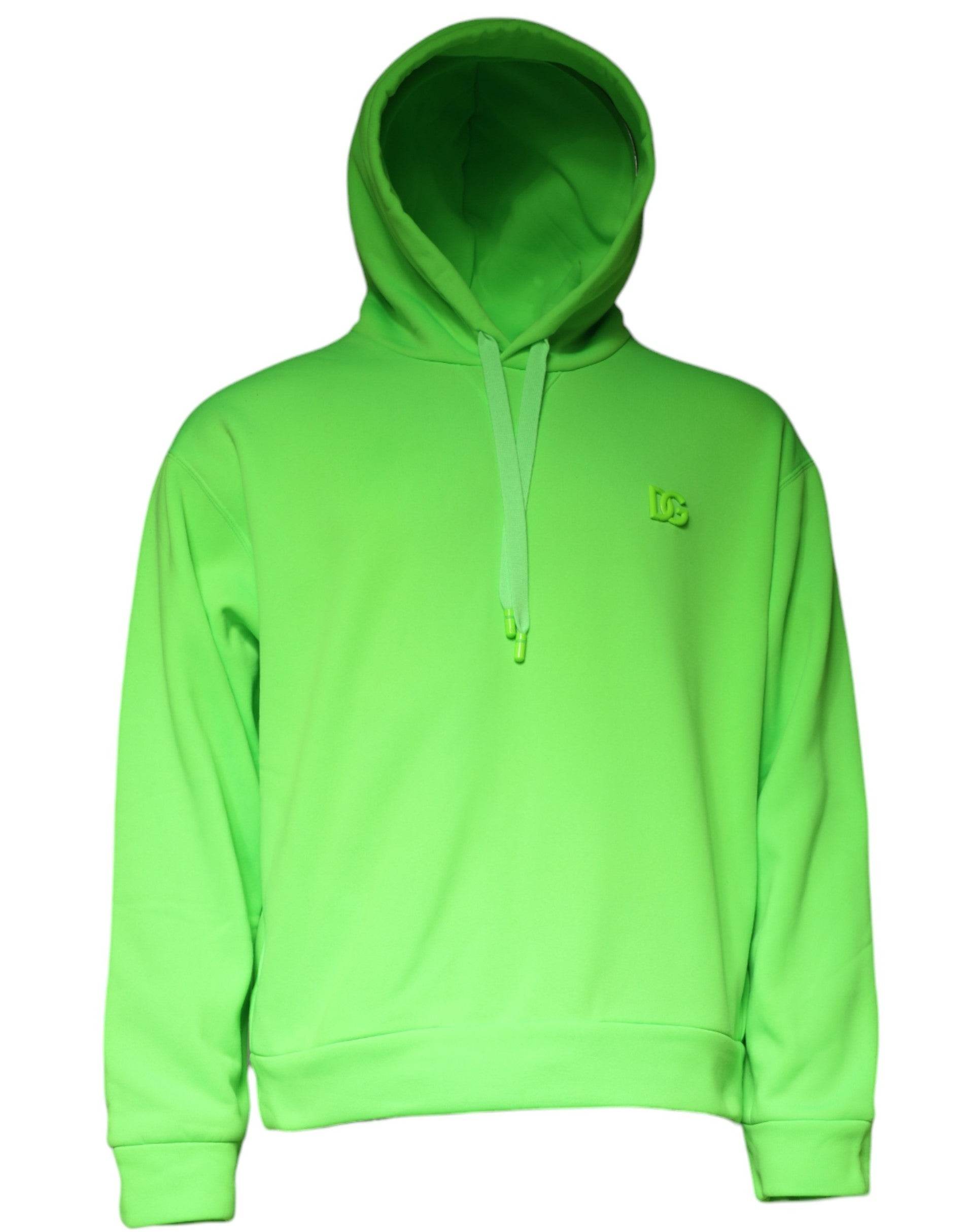 Dolce & Gabbana Green Logo Hooded Pullover Sweatshirt Sweater - Hilstor