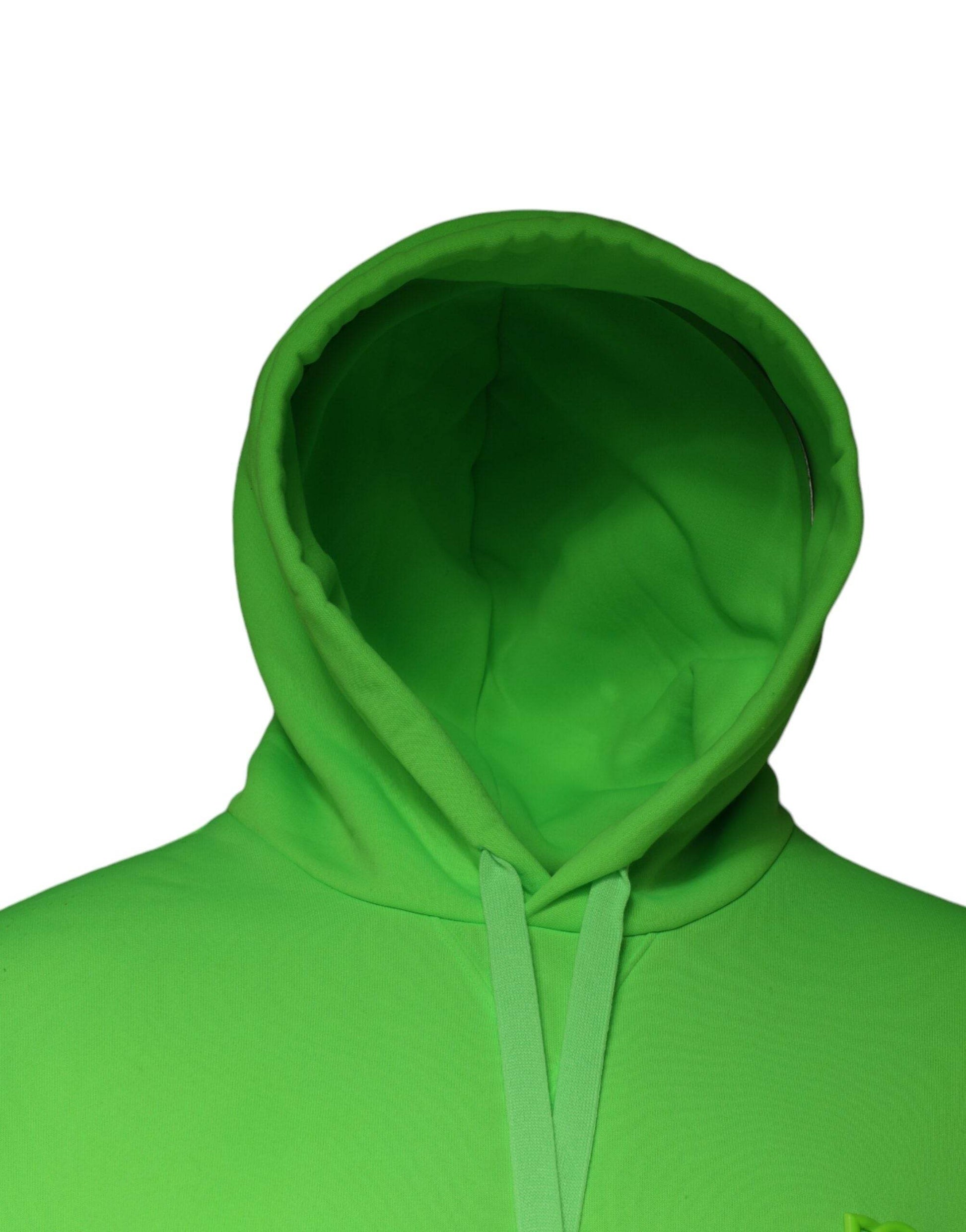 Dolce & Gabbana Green Logo Hooded Pullover Sweatshirt Sweater - Hilstor