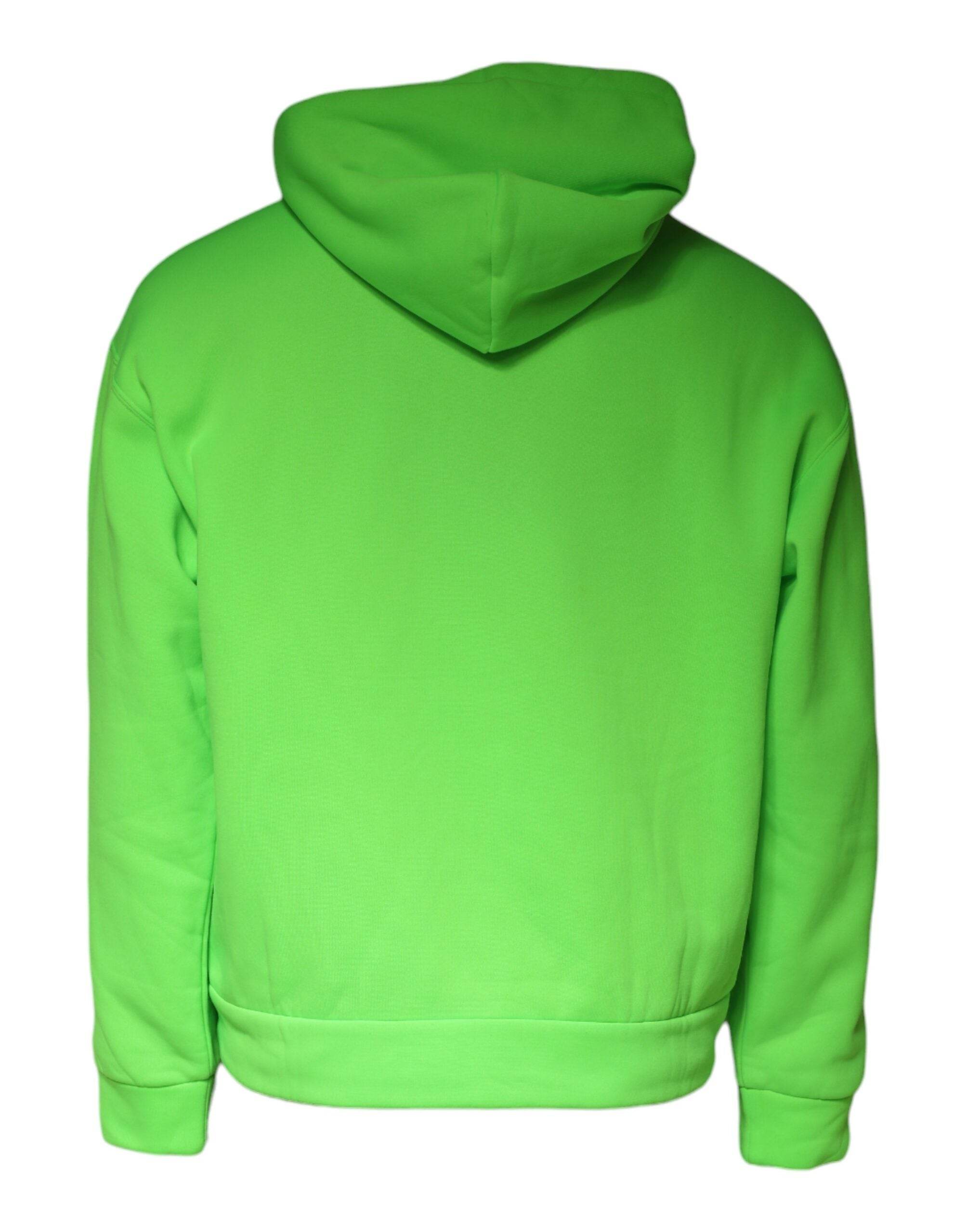 Dolce & Gabbana Green Logo Hooded Pullover Sweatshirt Sweater - Hilstor